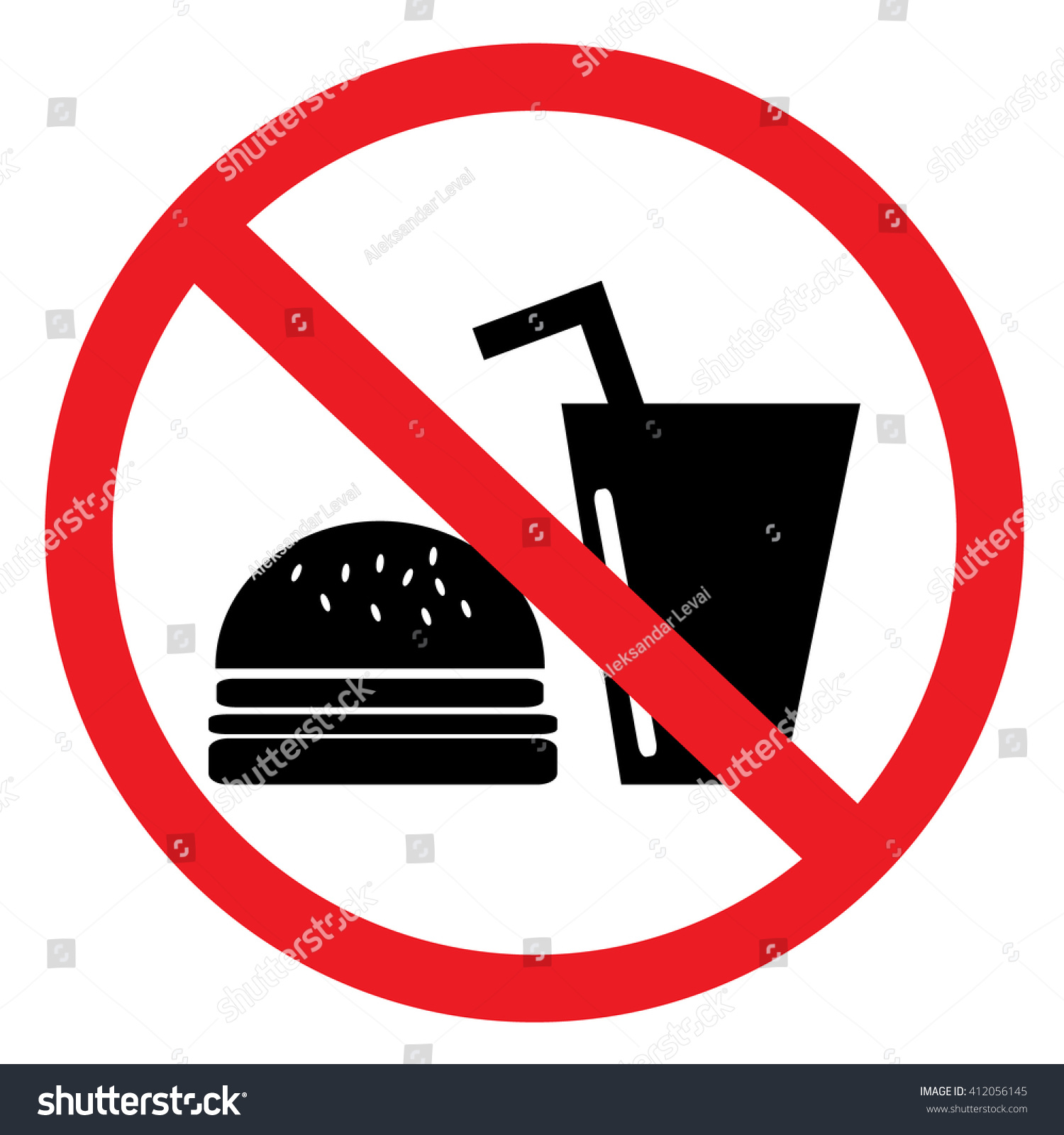 No Food Drinks Allowed Stock Vector (Royalty Free) 412056145 | Shutterstock