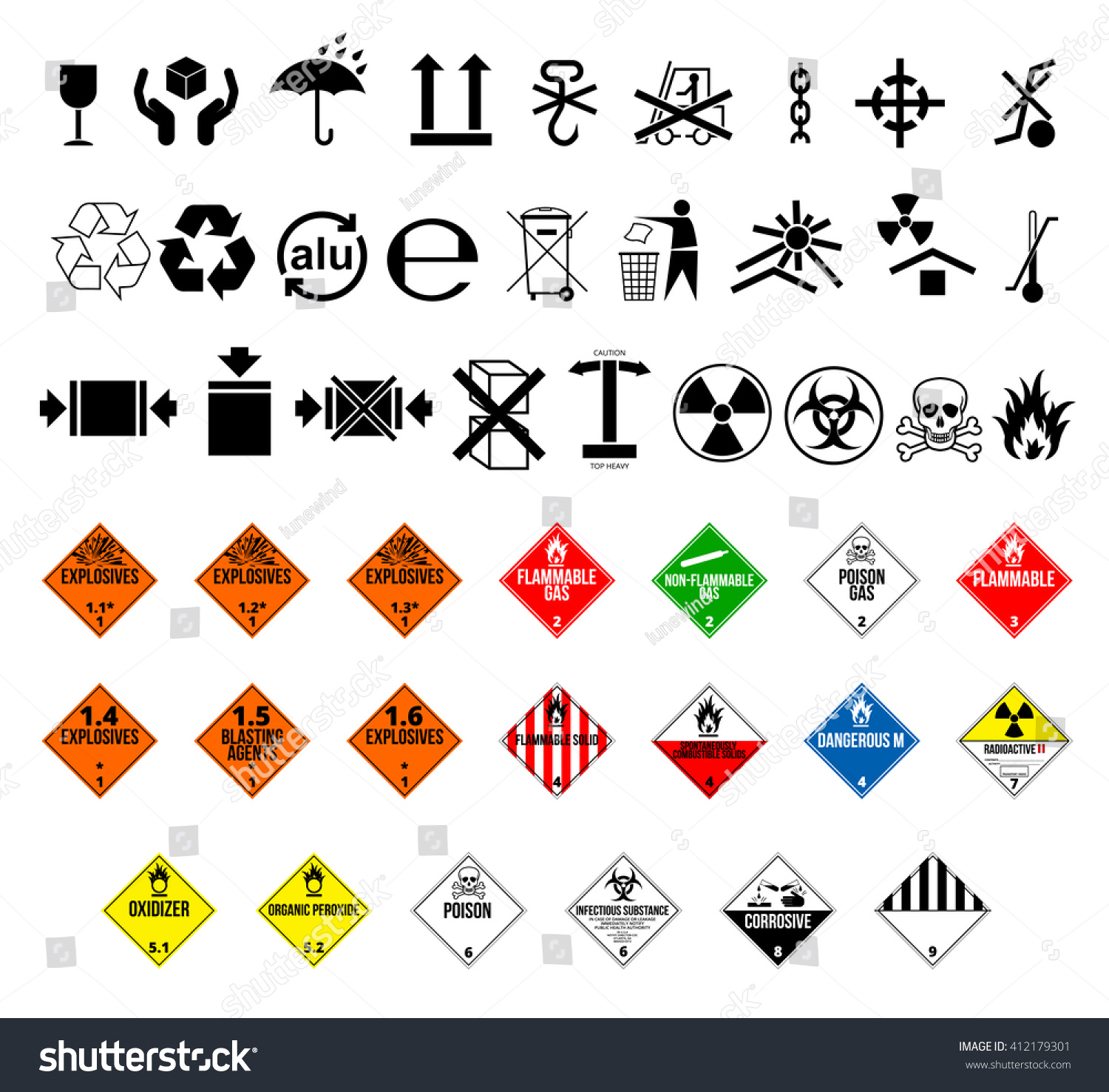 Cargo Package Symbols Danger Hazard Cargo Stock Vector Royalty Free Shutterstock