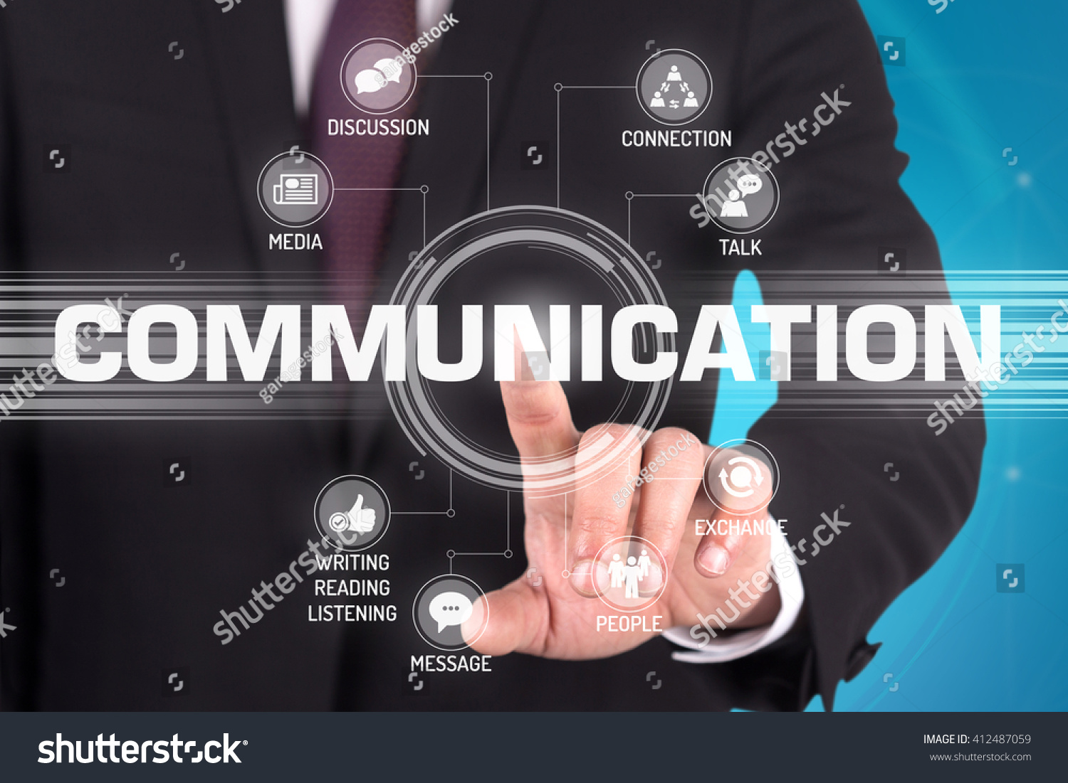 Communication Technology Communication Touchscreen Futuristic Concept ...