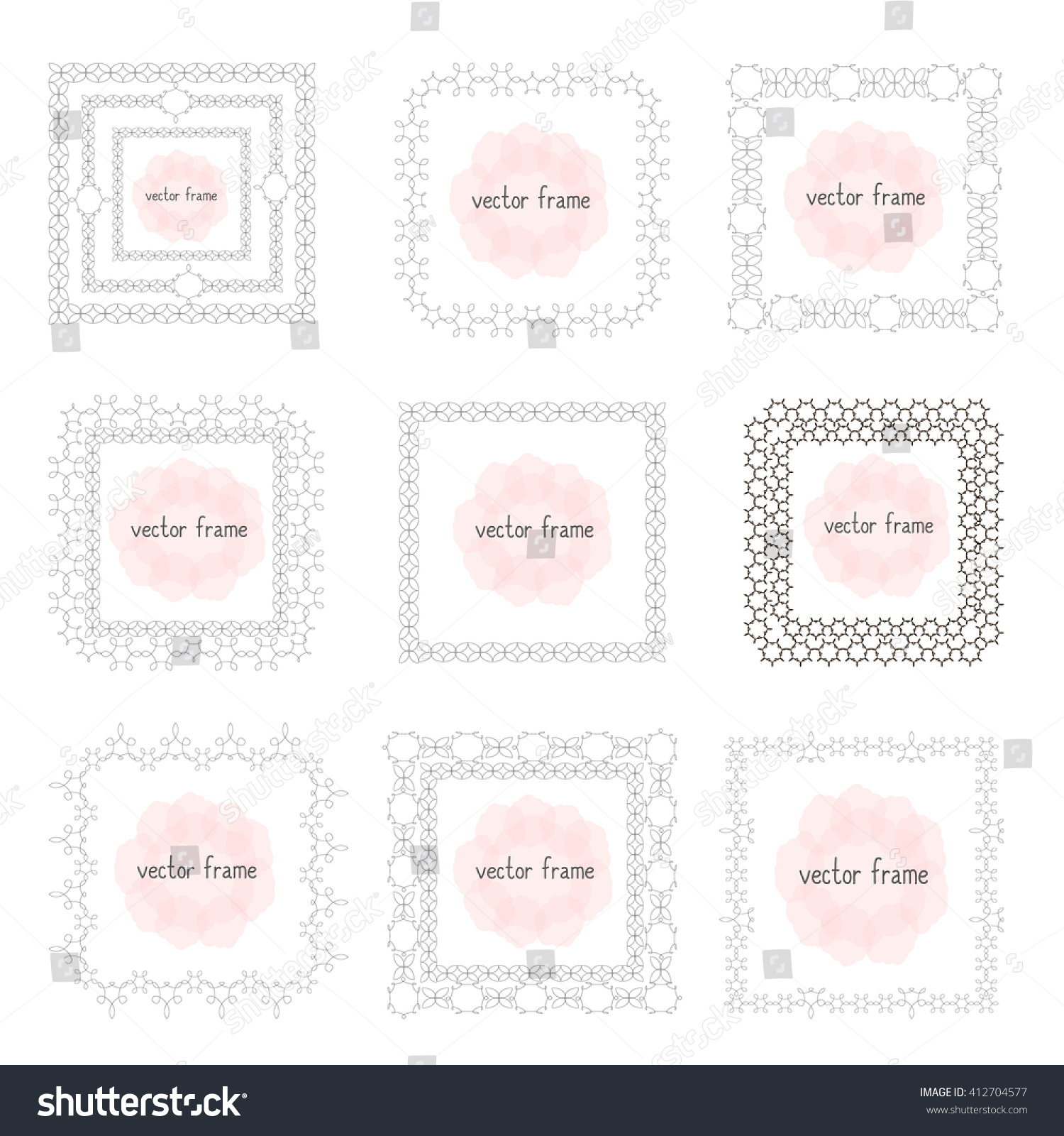 Vector Collection Elegant Thin Frame Framework Stock Vector (Royalty ...