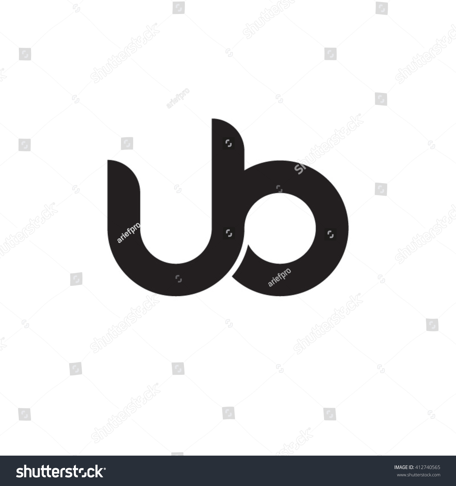 Initial Letter Ub Linked Round Lowercase Stock Vector (Royalty Free ...