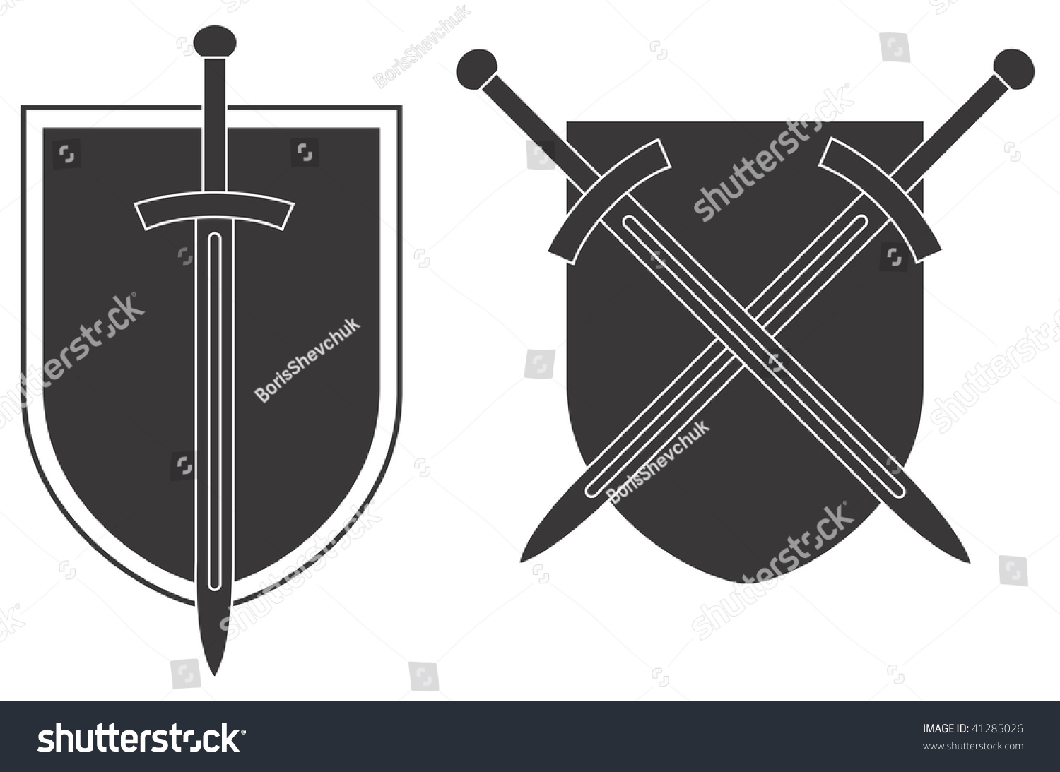 Illustration Knightly Board Sword Stock Vector (Royalty Free) 41285026 ...