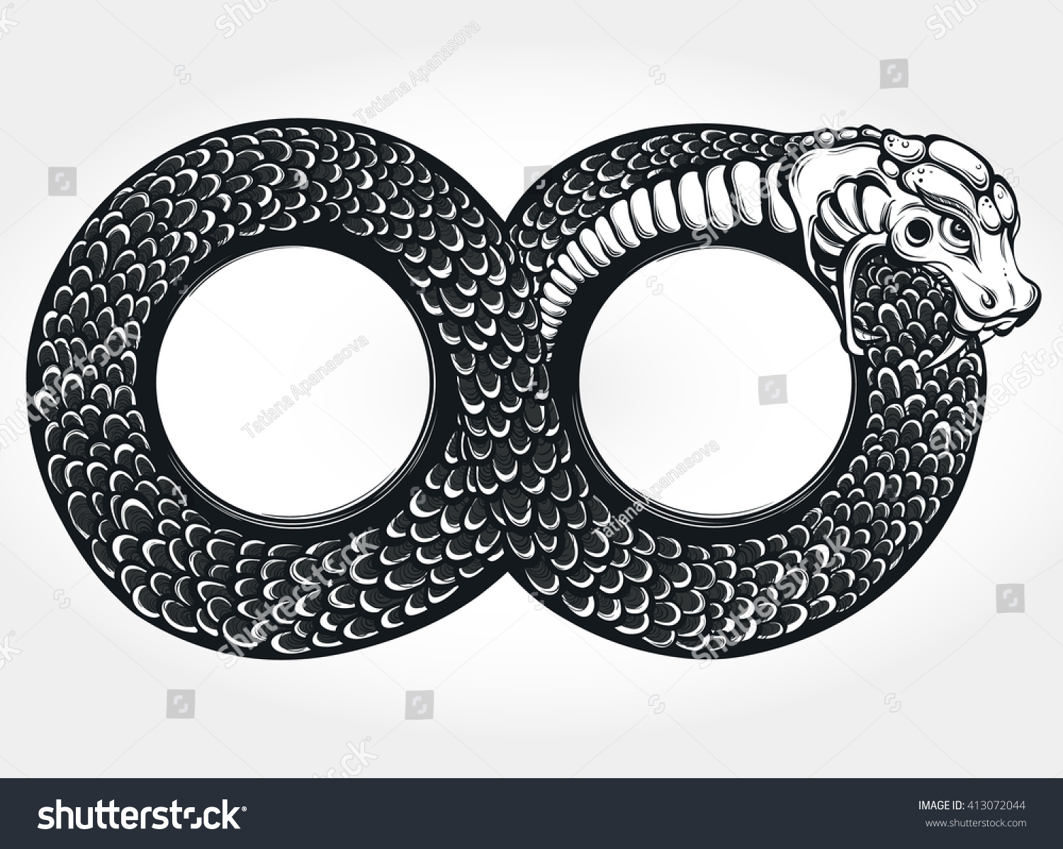 Ouroboros Devouring Own Tail Tattoo Design Stock Vector (Royalty Free ...