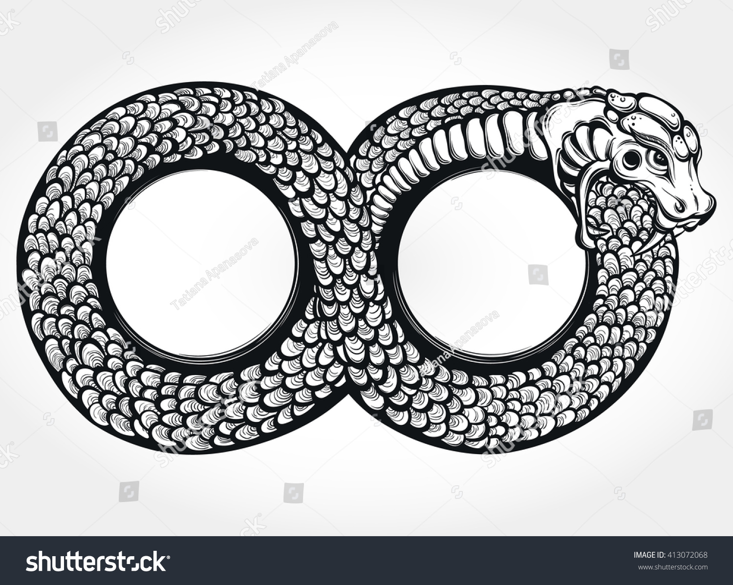 Ouroboros Devouring Own Tail Tattoo Design Stock Vector (royalty Free 