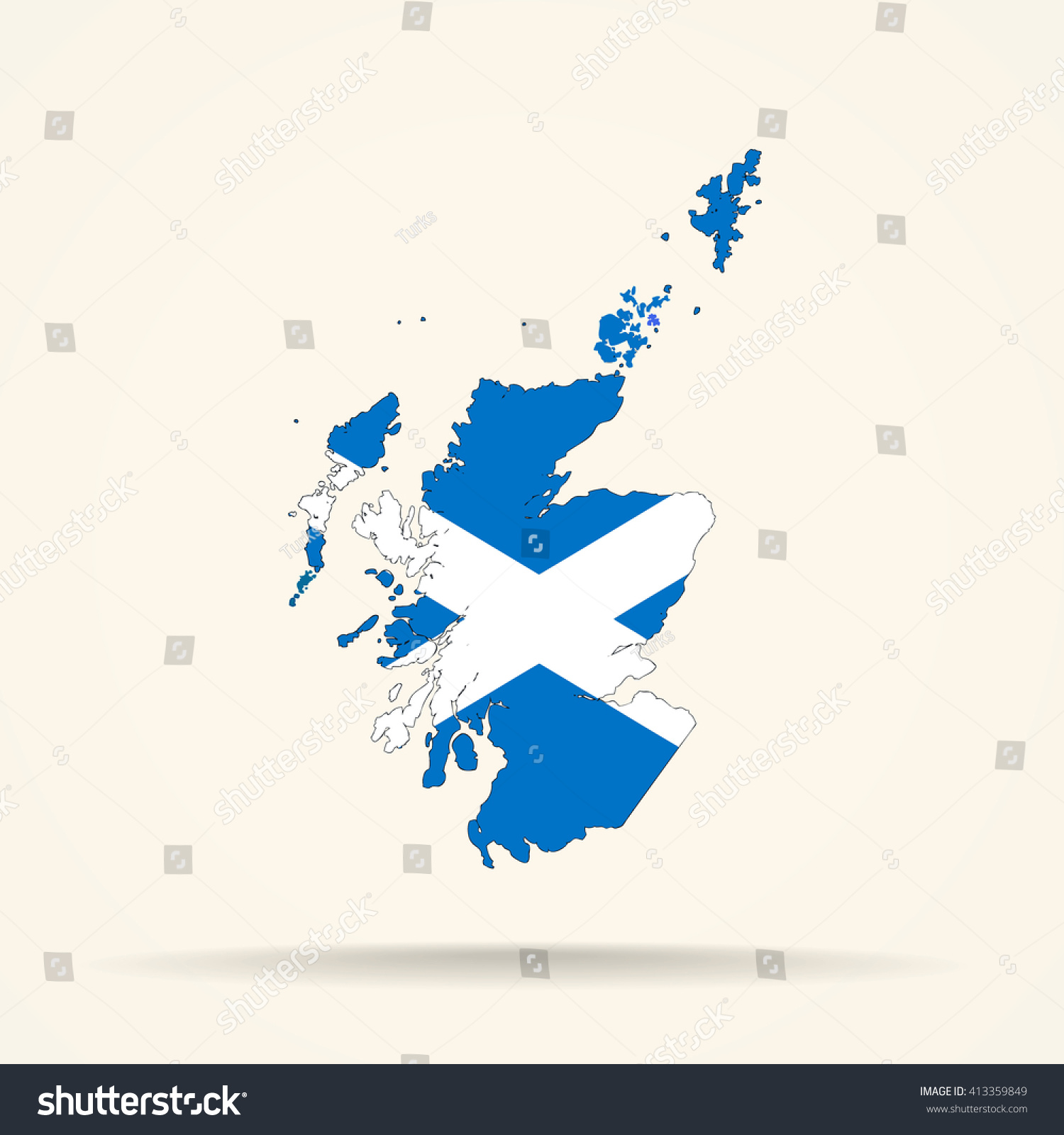 Map Scotland Scotland Flag Colors Stock Vector (Royalty Free) 413359849 ...