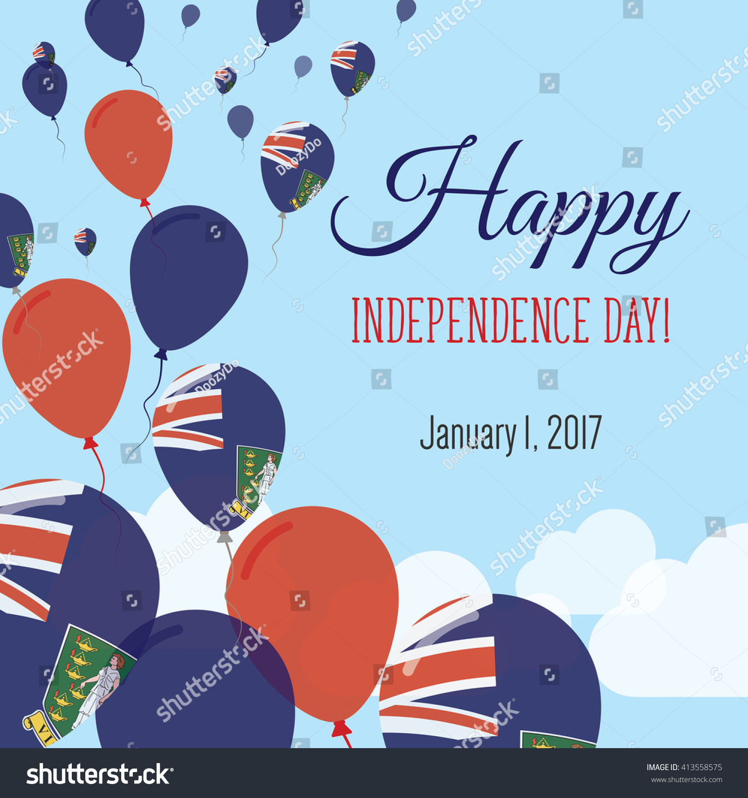 Virgin Islands British Independence Day Greeting Stock Vector (Royalty ...