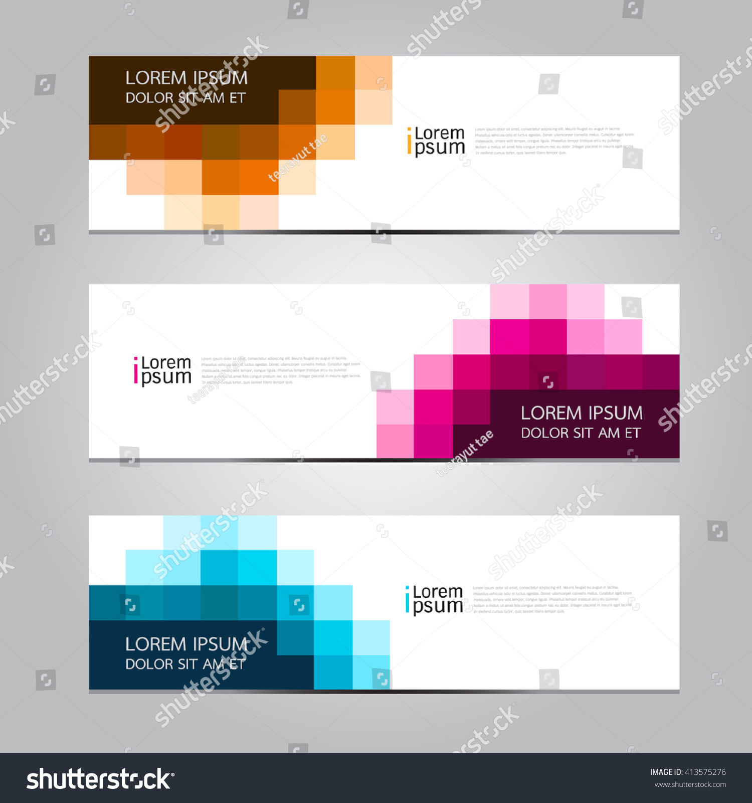 Vector Design Banner Backgrounds Three Different Stock Vector (Royalty ...