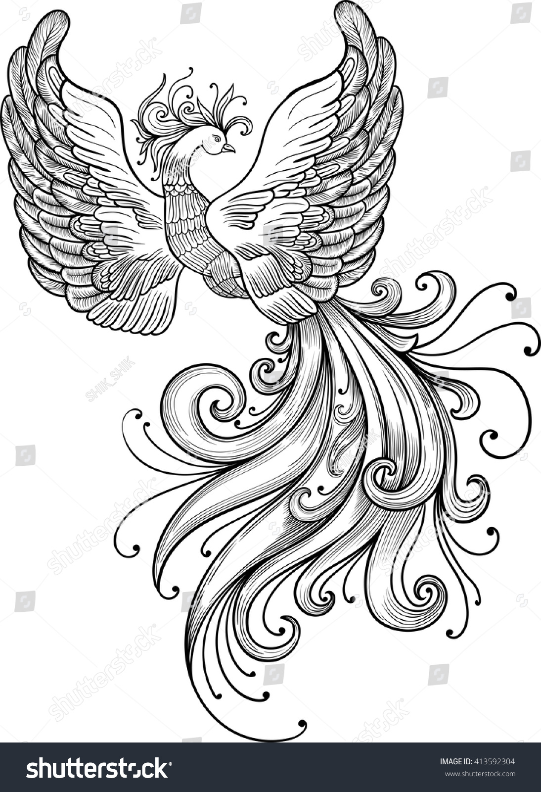 Firebird Vector Clipart Stock Vector (Royalty Free) 413592304 ...