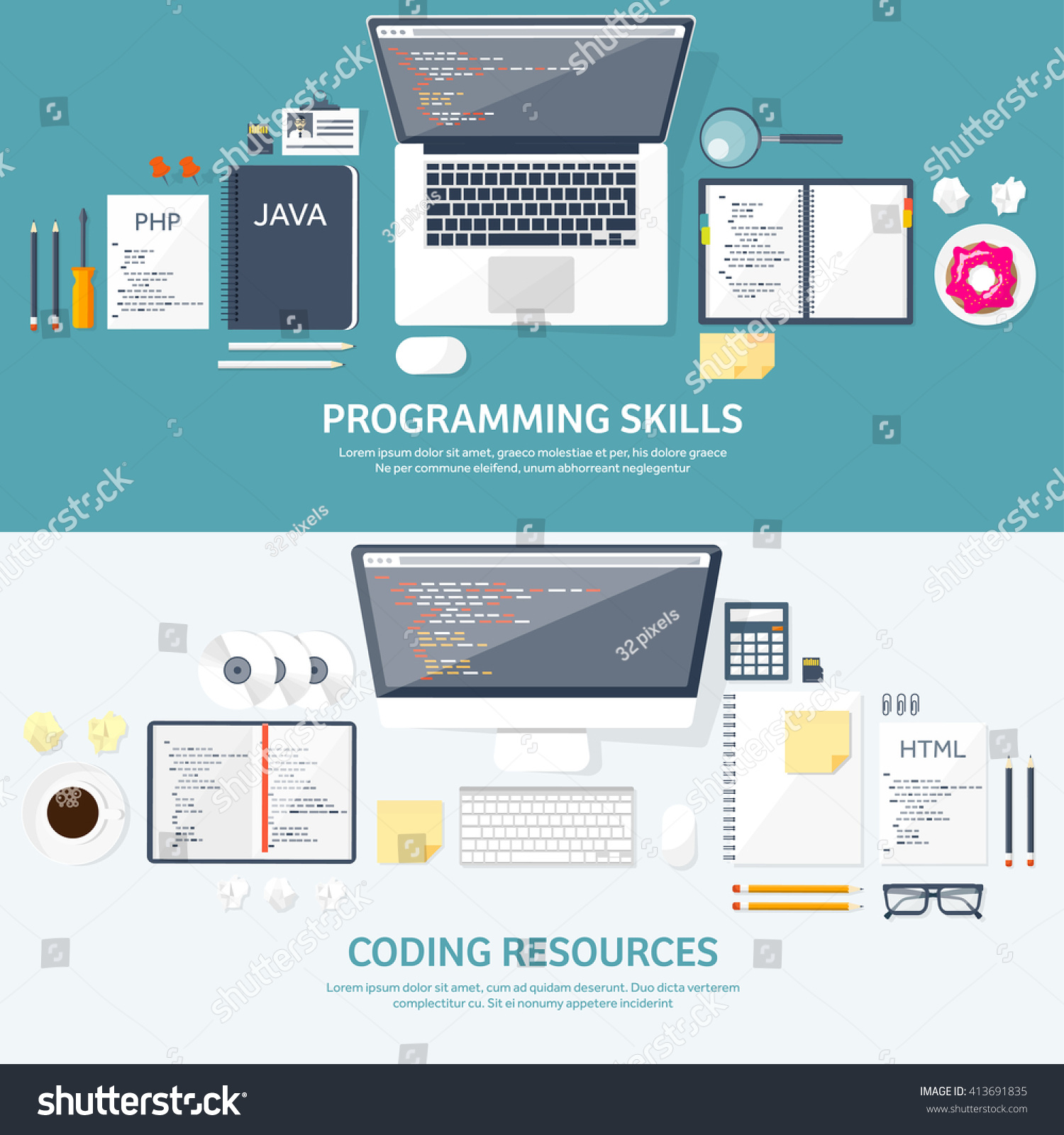 Programming Coding Backgroundflat Designprogram Source Codesoftware ...