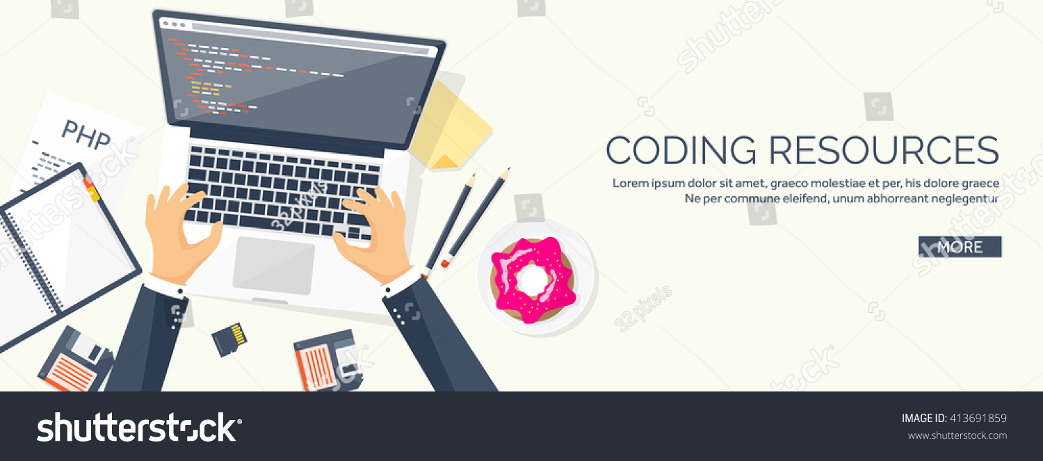 Programming Coding Backgroundflat Designprogram Source Codesoftware ...