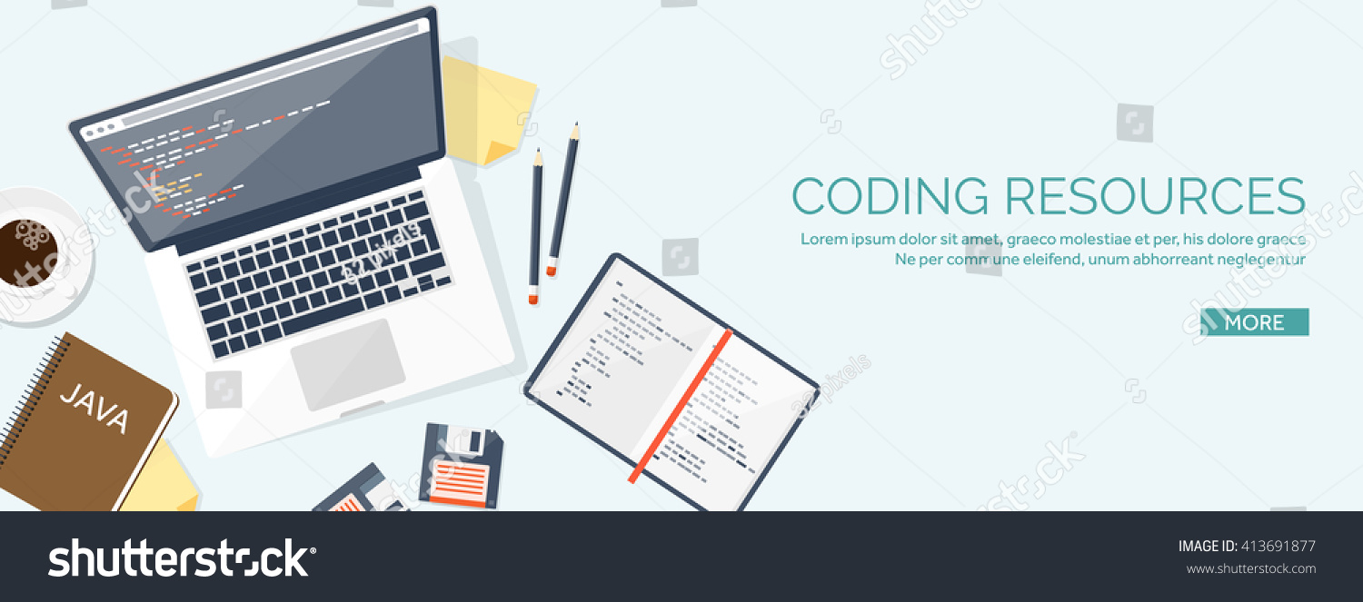 Programming Coding Backgroundflat Designprogram Source Codesoftware ...