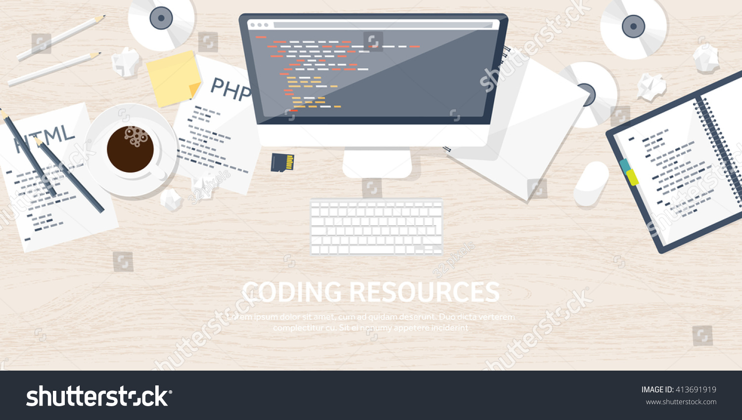 Programming Coding Backgroundflat Designprogram Source Codesoftware ...
