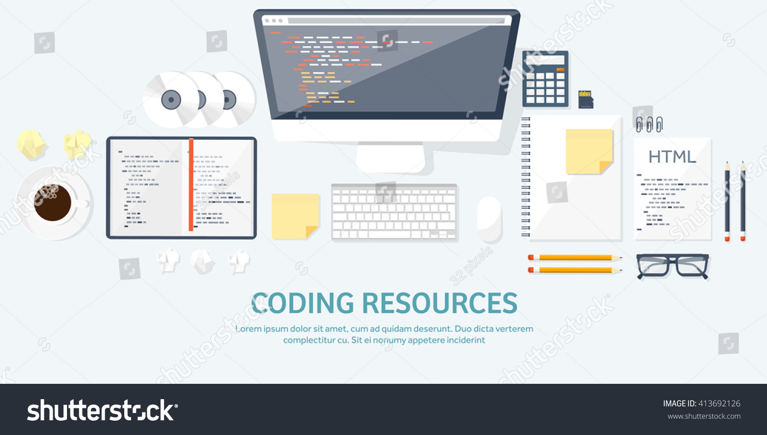 Programming Coding Backgroundflat Designprogram Source Codesoftware ...