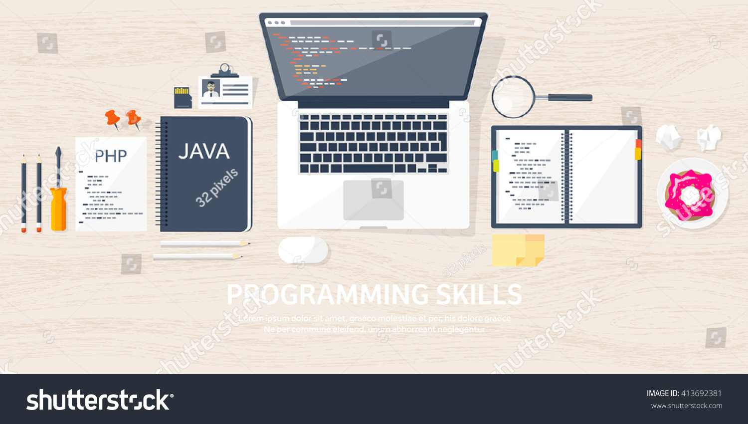 Programming Coding Backgroundflat Designprogram Source Codesoftware ...