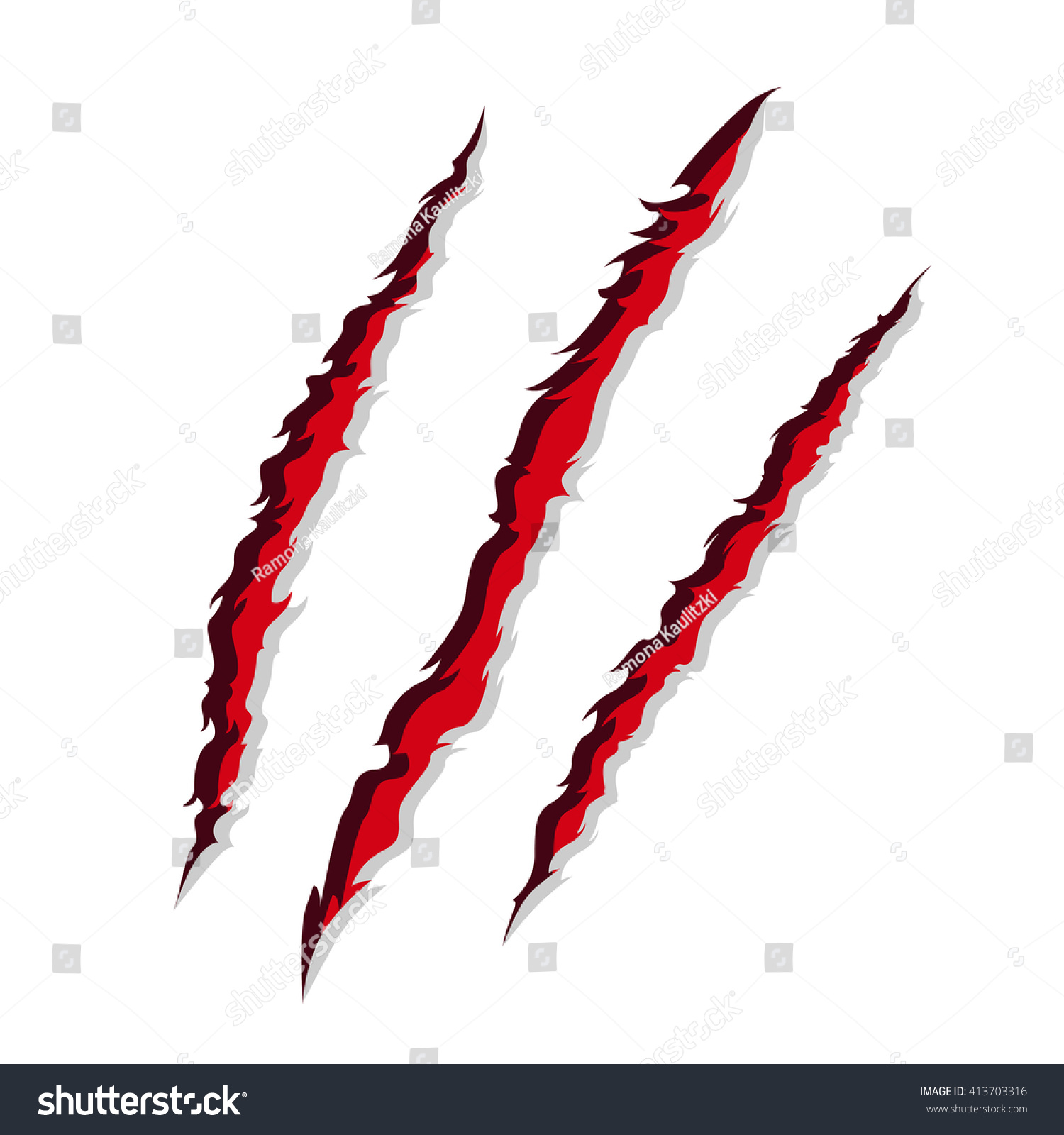 Vector Illustration Claw Scratches Stock Vector (Royalty Free ...