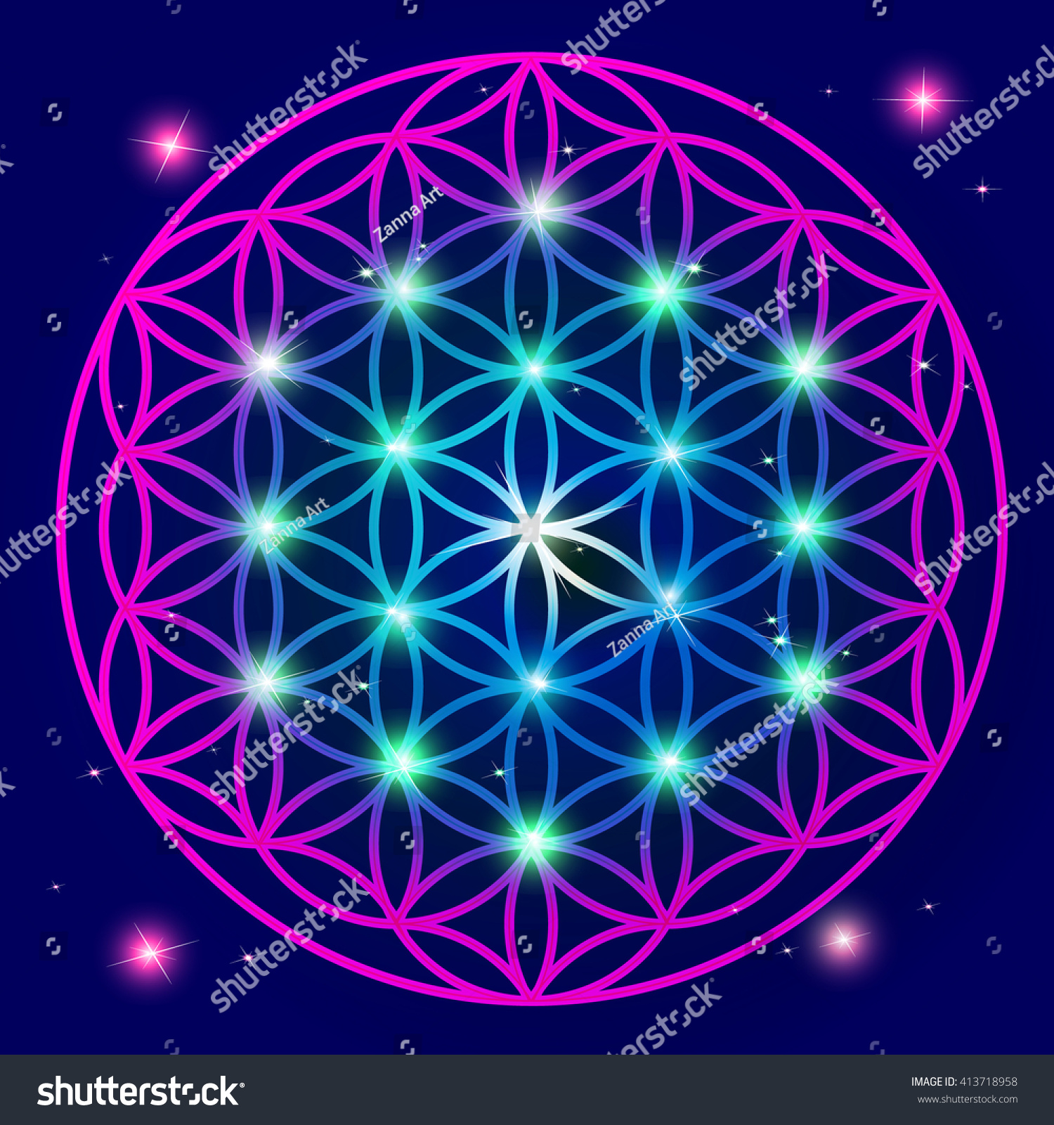 Flower Life Mandala Ornament Stock Vector Royalty Free 413718958 Shutterstock
