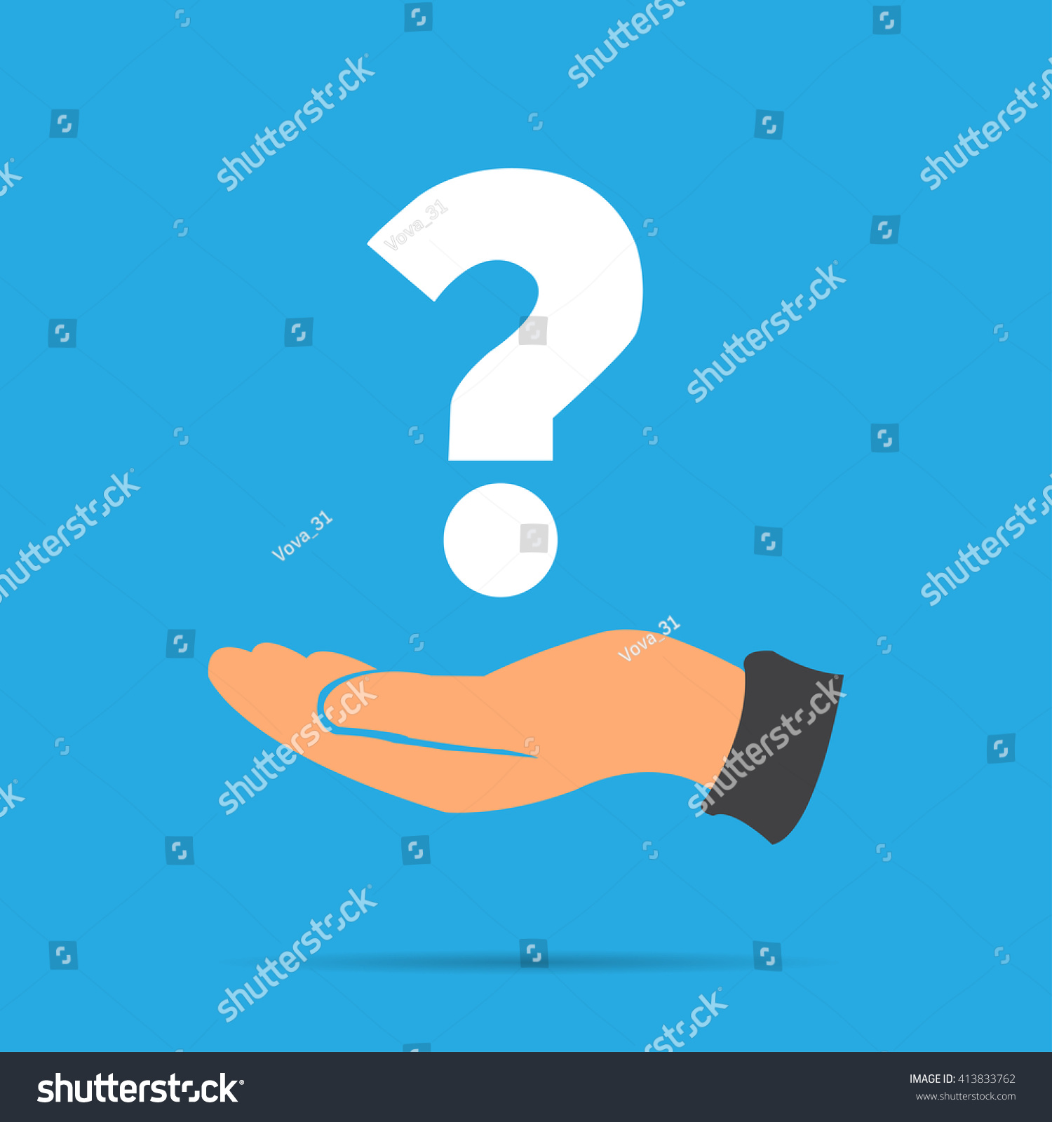 Hand Holding Question Mark Stock Vector Royalty Free 413833762