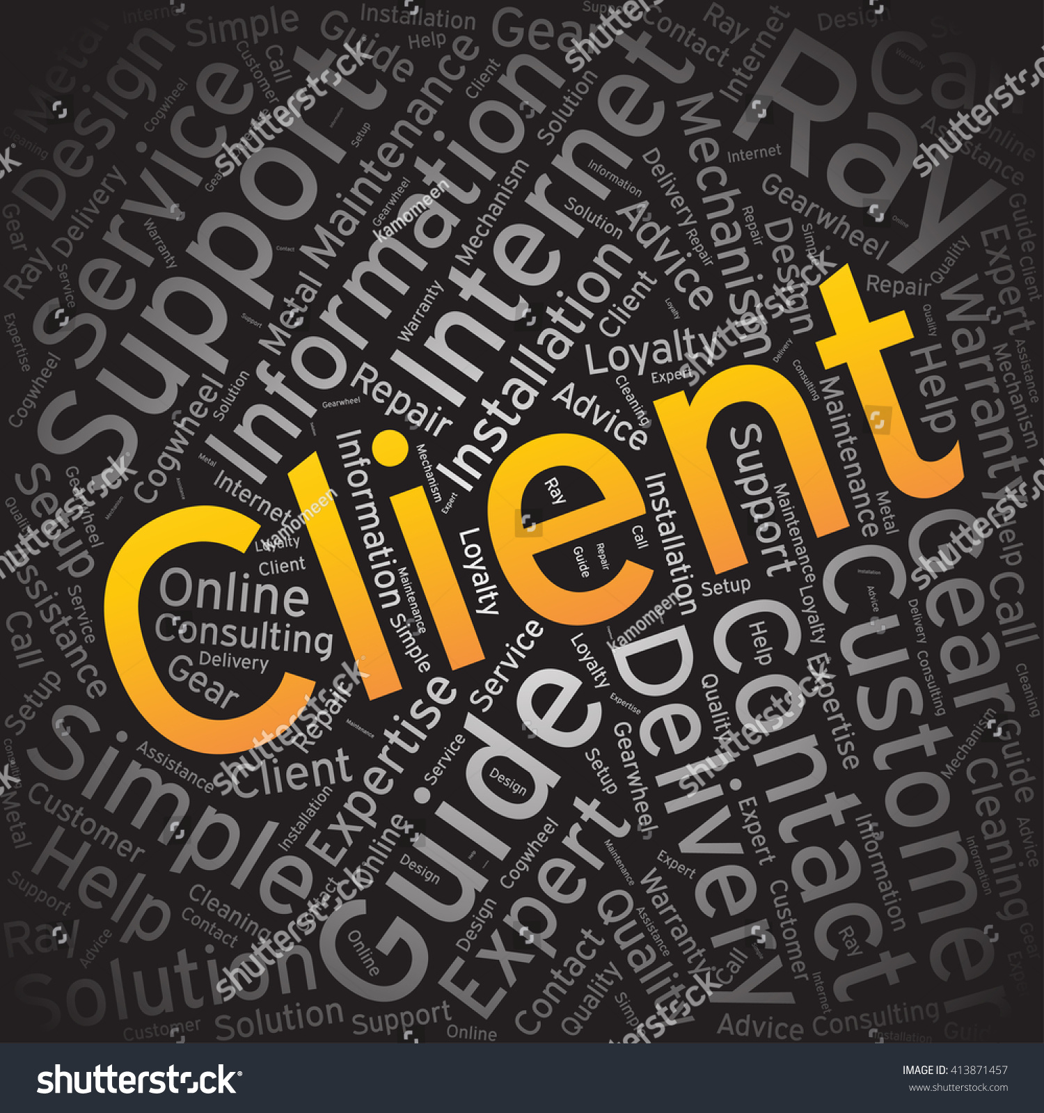 Clientword Cloud Art Background Stock Vector (Royalty Free) 413871457 ...