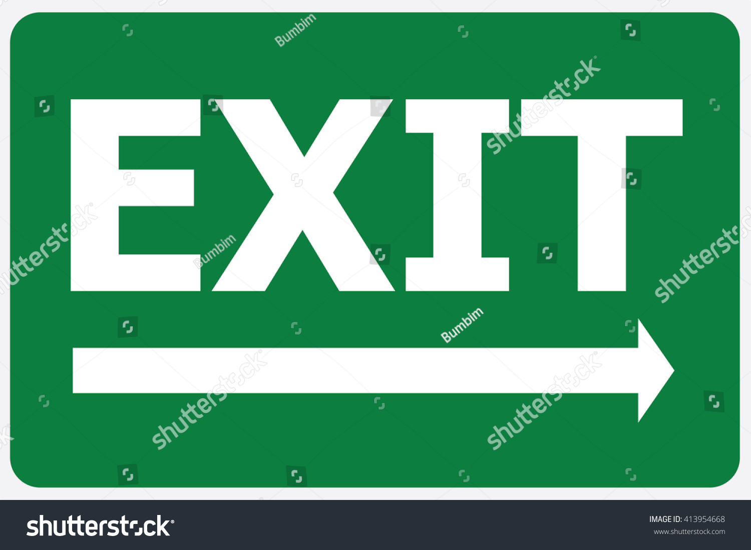 Green Exit Sign Vector Illustration Stock Vector (Royalty Free ...