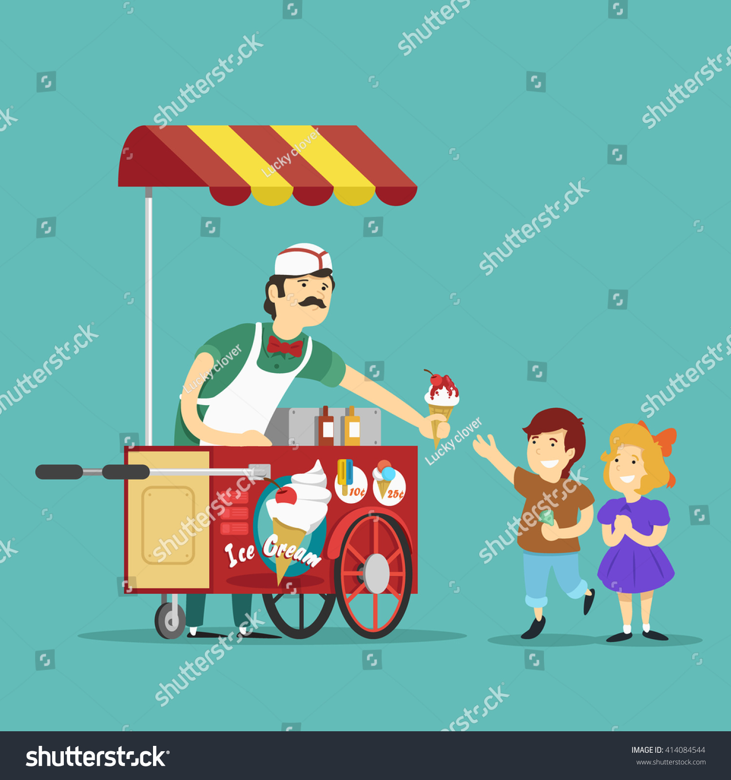Продавец мороженого вектор