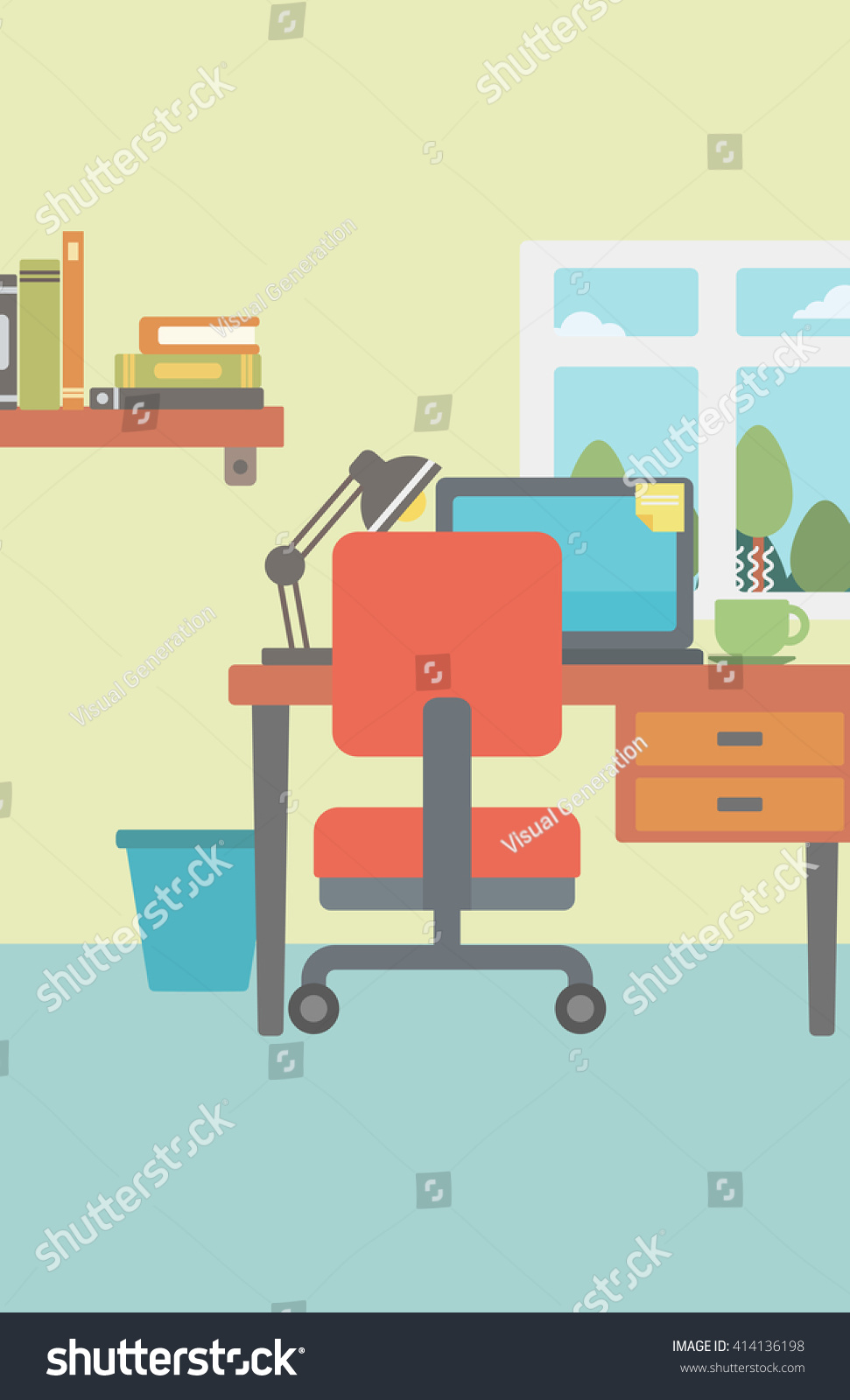 Background Modern Workplace Stock Vector (Royalty Free) 414136198 ...