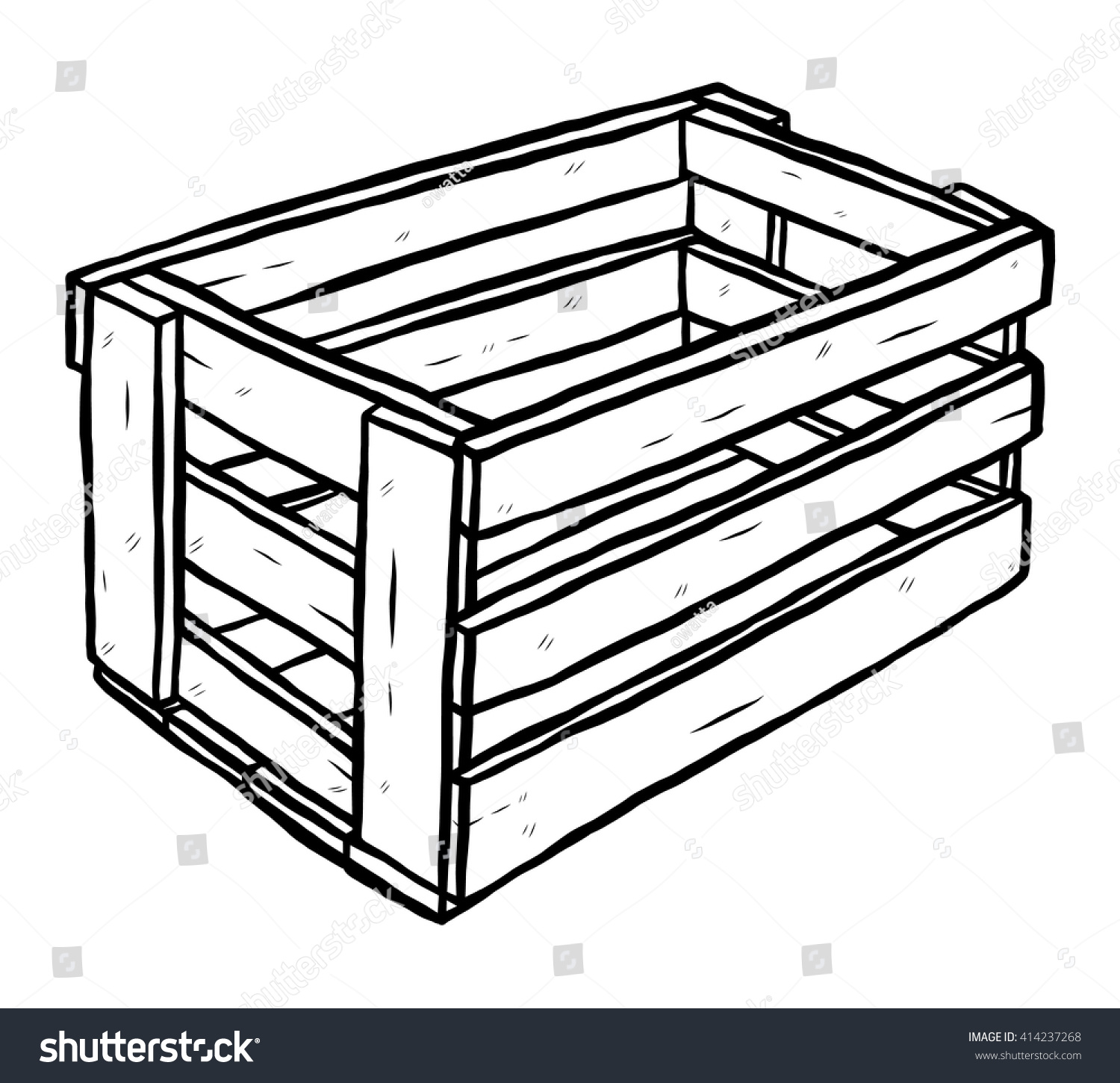 Рисованный деревянный ящик