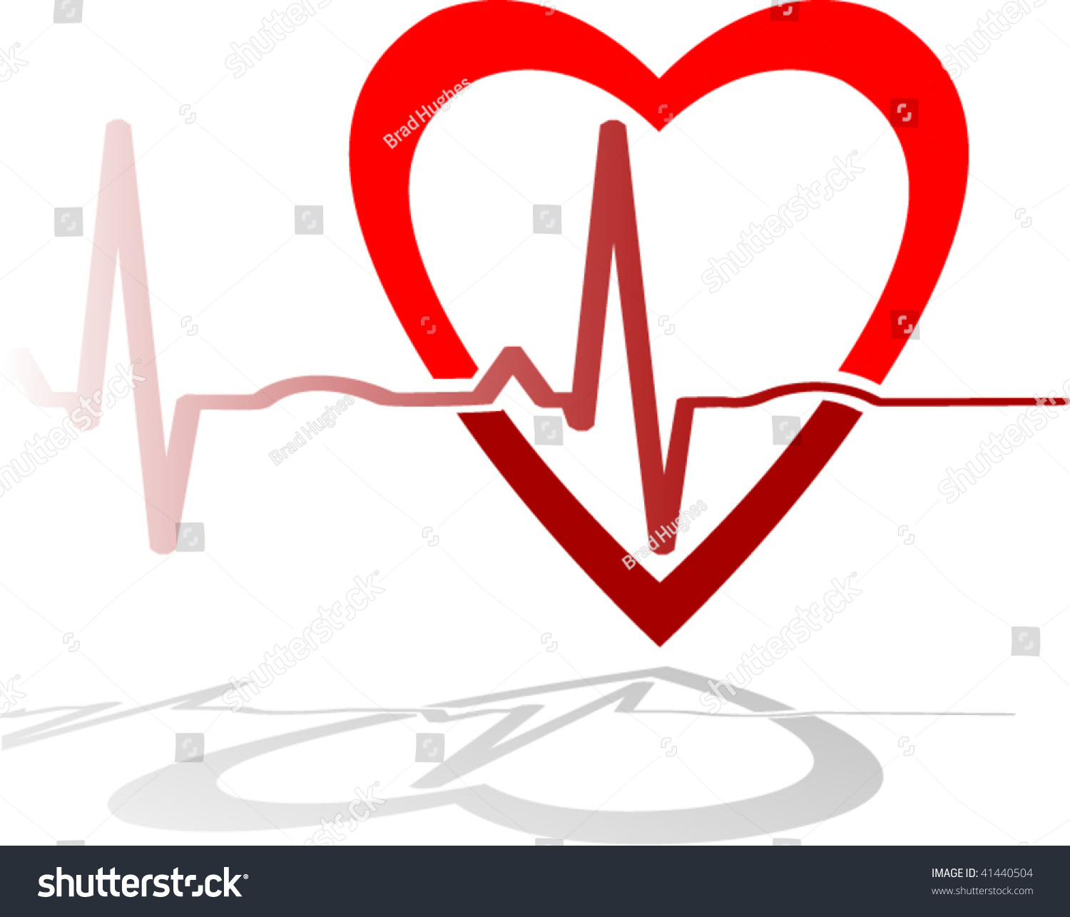 Heart Ekg Layered No Masks Meshes Stock Vector (Royalty Free) 41440504 ...