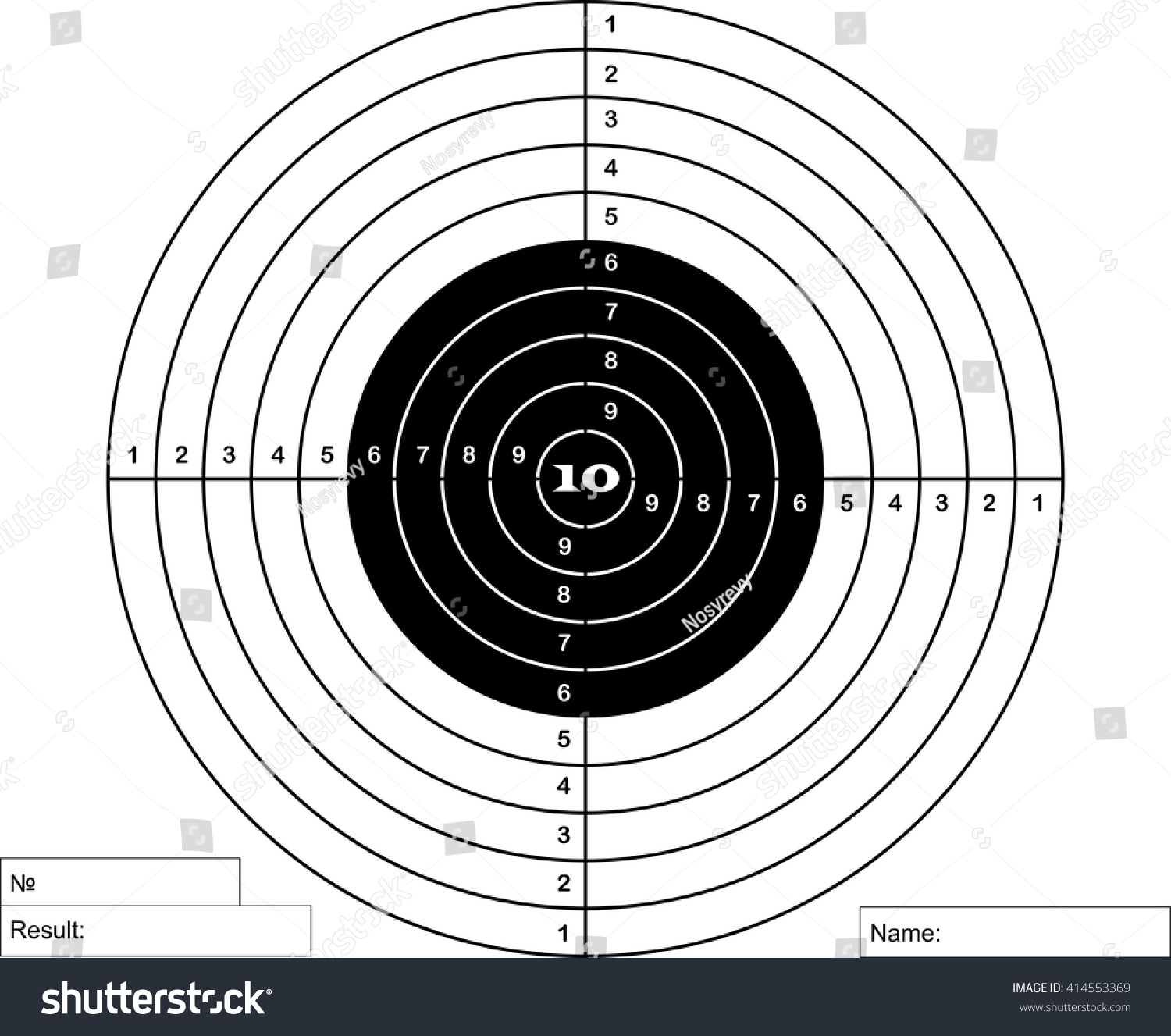 Target Pneumatic Shooting Blank Sport Competition Stock Vector (Royalty ...