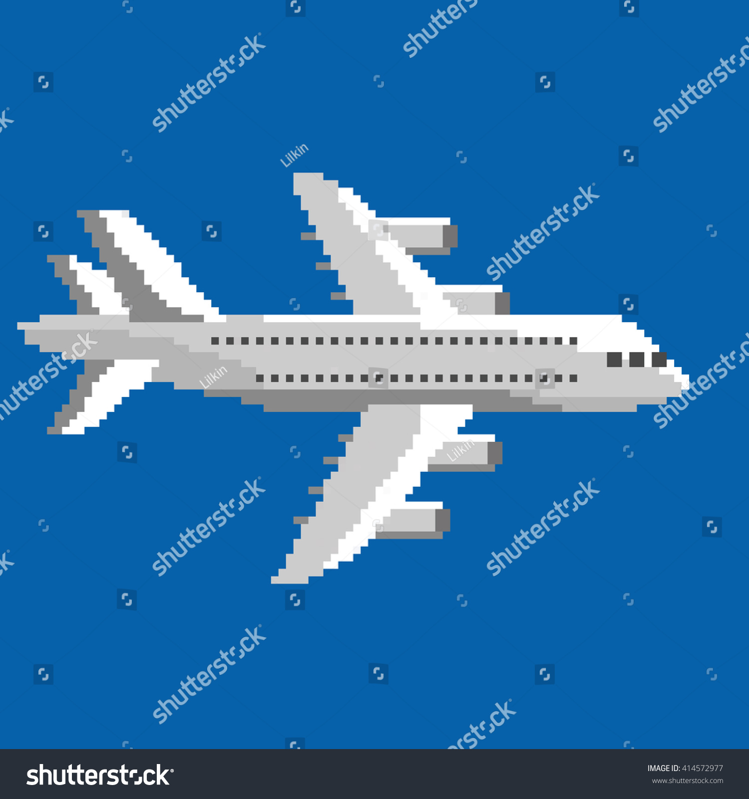 Pixel Art Vector Illustration Airplane Airline Stock Vector (Royalty ...