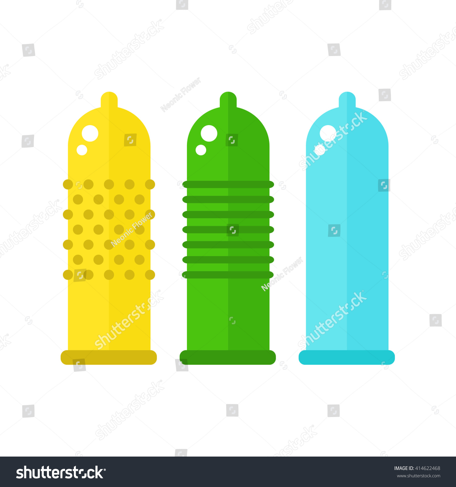 Condoms Isolated Icons On White Background Stock Vector Royalty Free 414622468 Shutterstock 9340