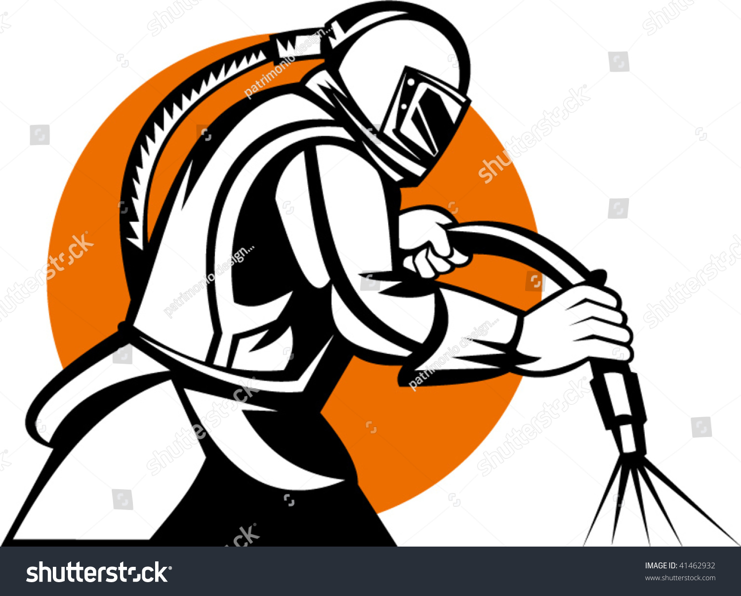 Illustration Sandblaster Work Stock Vector Royalty Free 41462932 Shutterstock