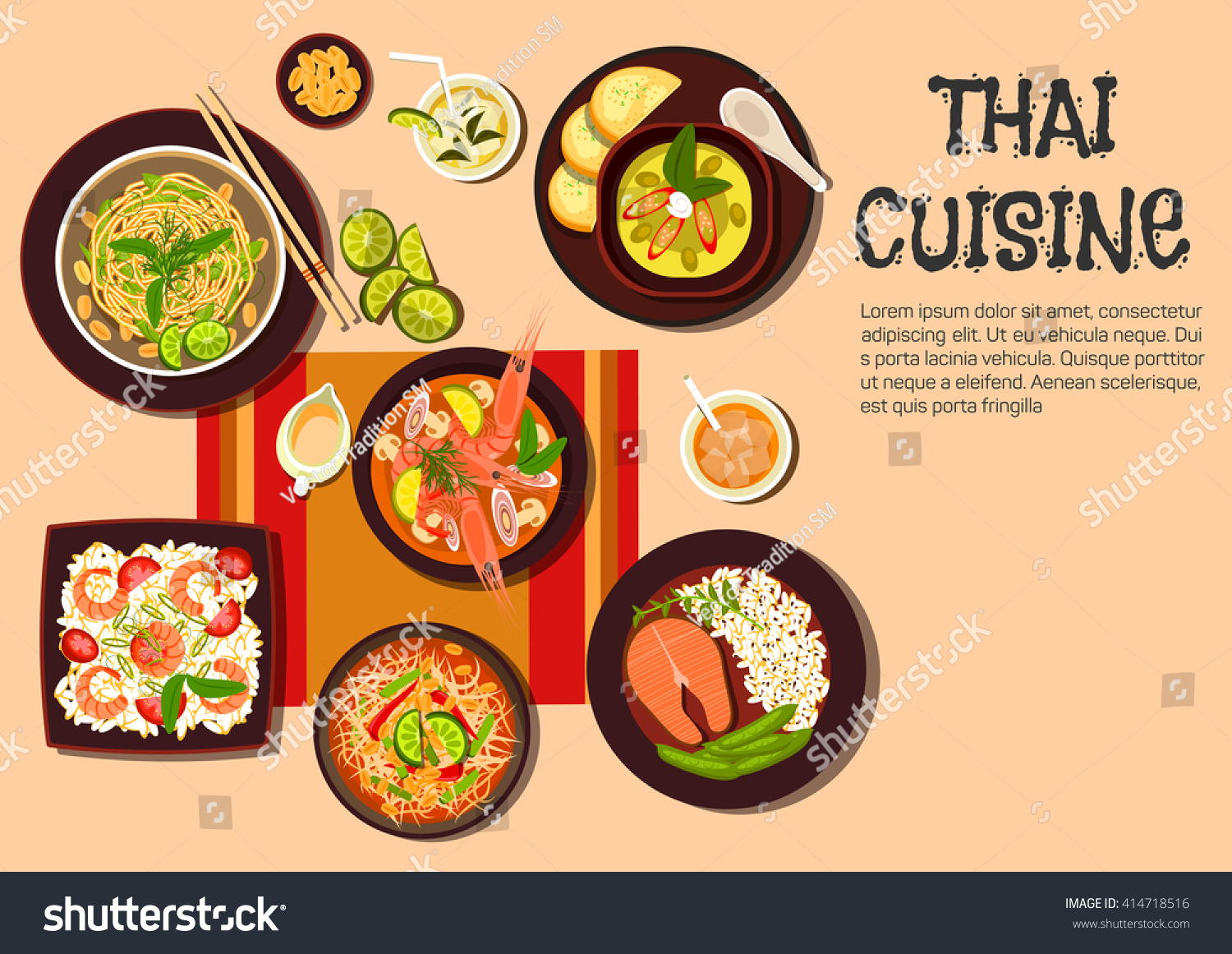 Thai Cuisine Spicy Shrimp Soup Green Stock Vector (Royalty Free ...