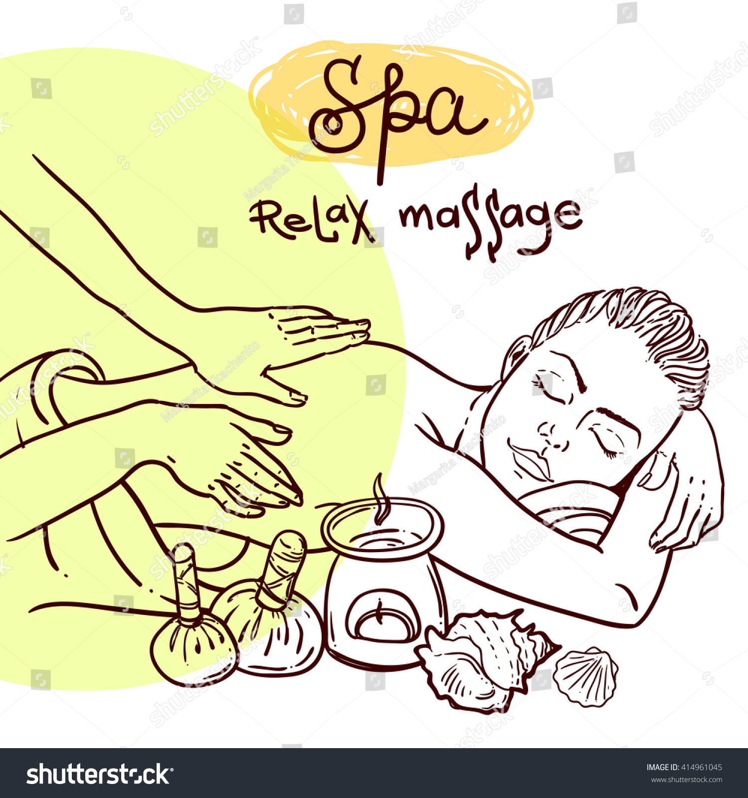 Beautiful Vector Hand Drawn Illustration Massage Stock Vector Royalty Free 414961045 