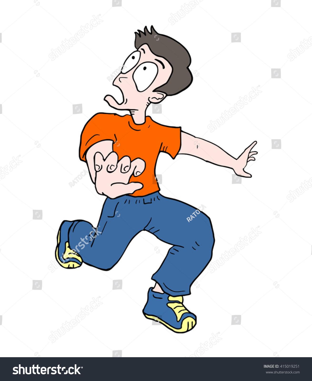 Frightened Man Illustration Stock Vector (Royalty Free) 415019251 ...