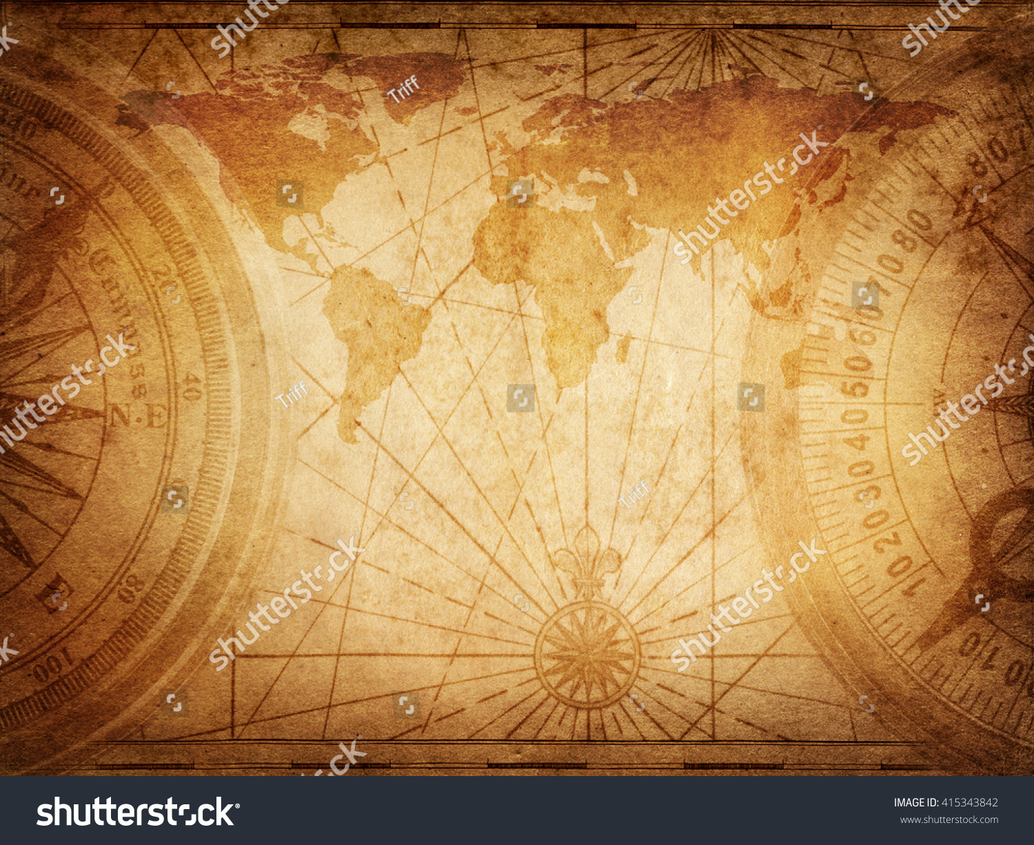 Old Map World Elements This Image Stock Photo 415343842 