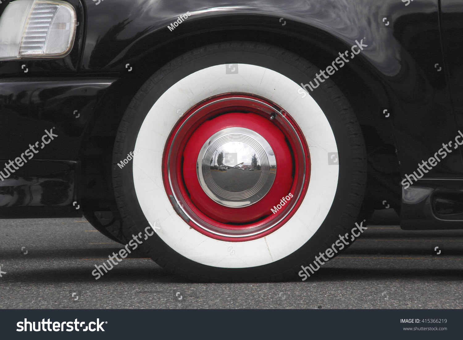 642 Whitewall Tires Images Stock Photos Vectors Shutterstock   Stock Photo Close Up Of A Whitewall Tyre With Red Trim And A Silver Reflective Hubcap Whitewall Tires Close On 415366219 