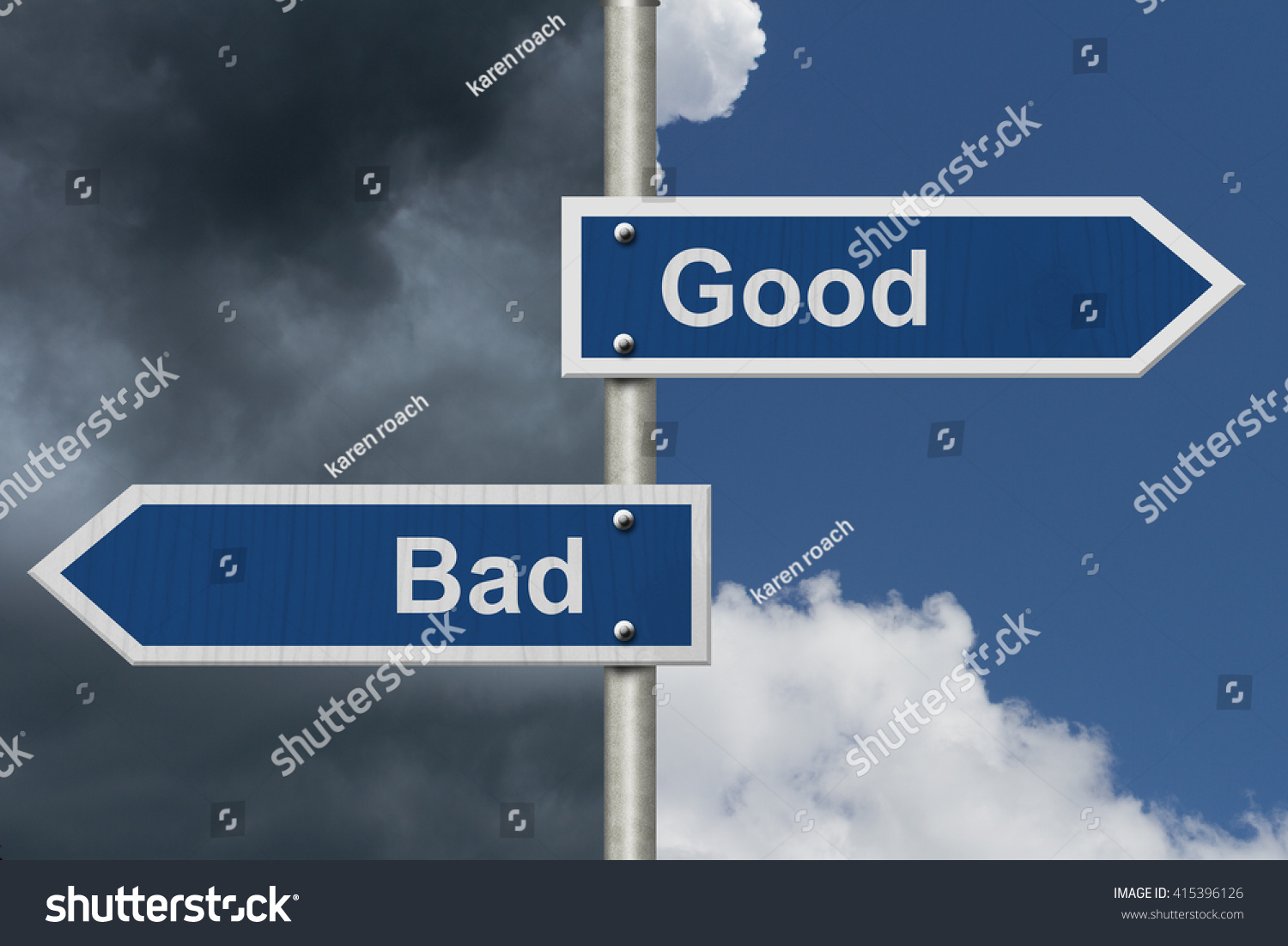 Good Versus Bad Two Blue Road Stock Illustration 415396126 | Shutterstock