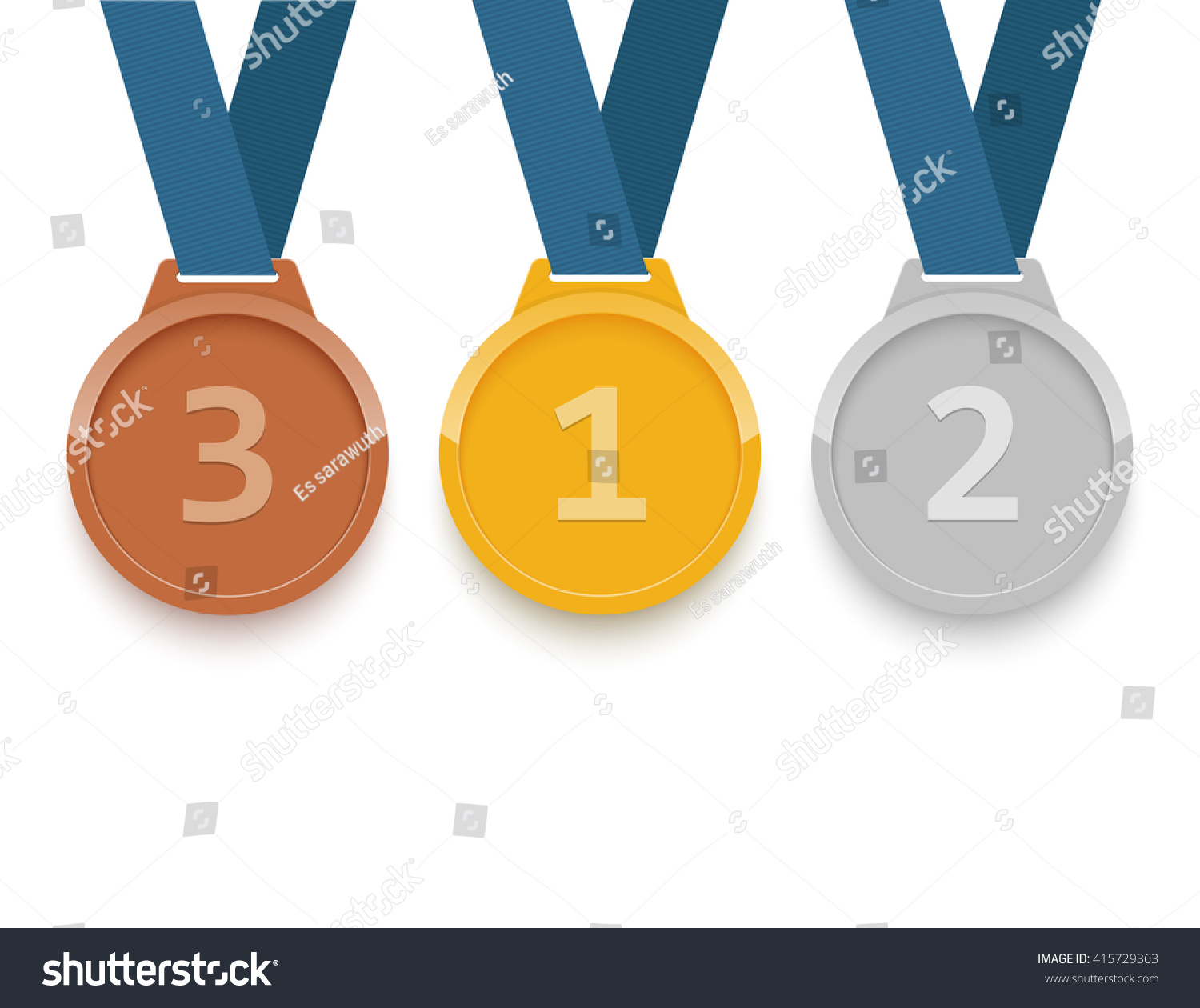 Set Gold Silver Bronze Medalsvector Stock Vector (Royalty Free ...