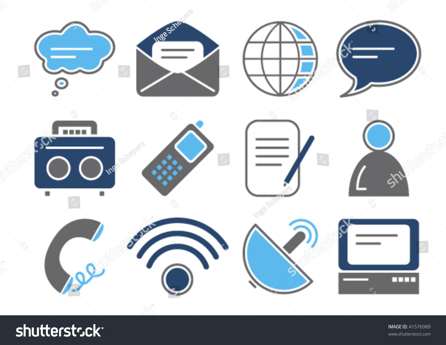 Vector Illustration 12 Different Communication Icons Stock Vector ...