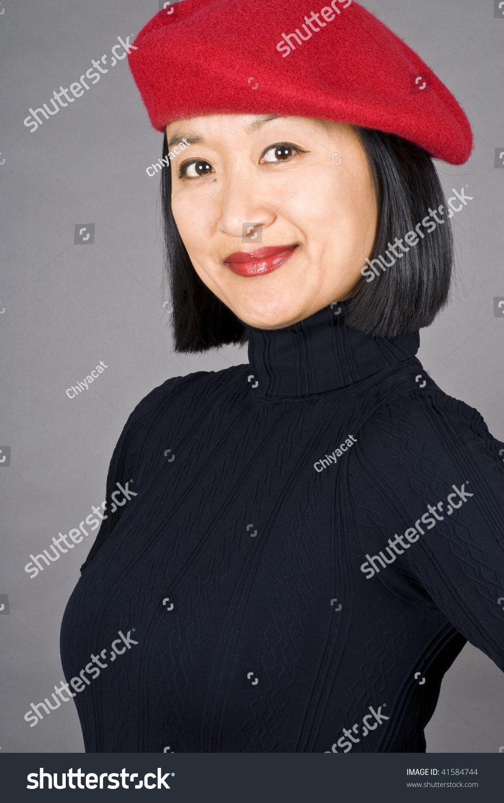 short hair with beret