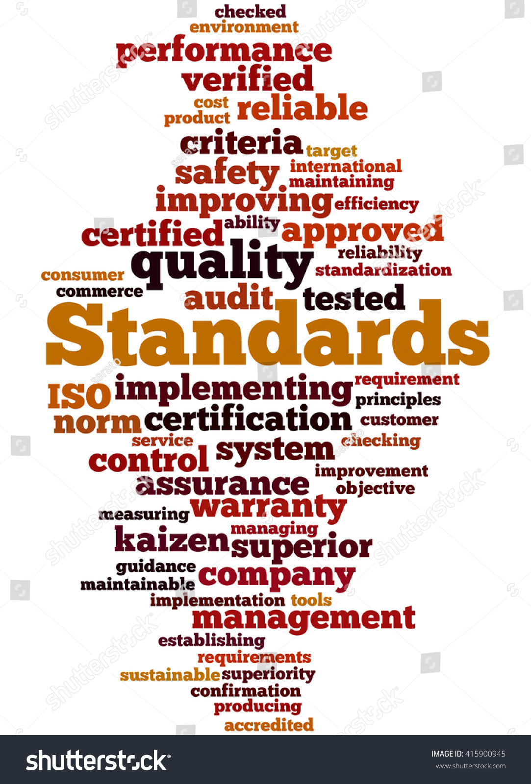 Standards Word Cloud Concept On White Stock Illustration 415900945