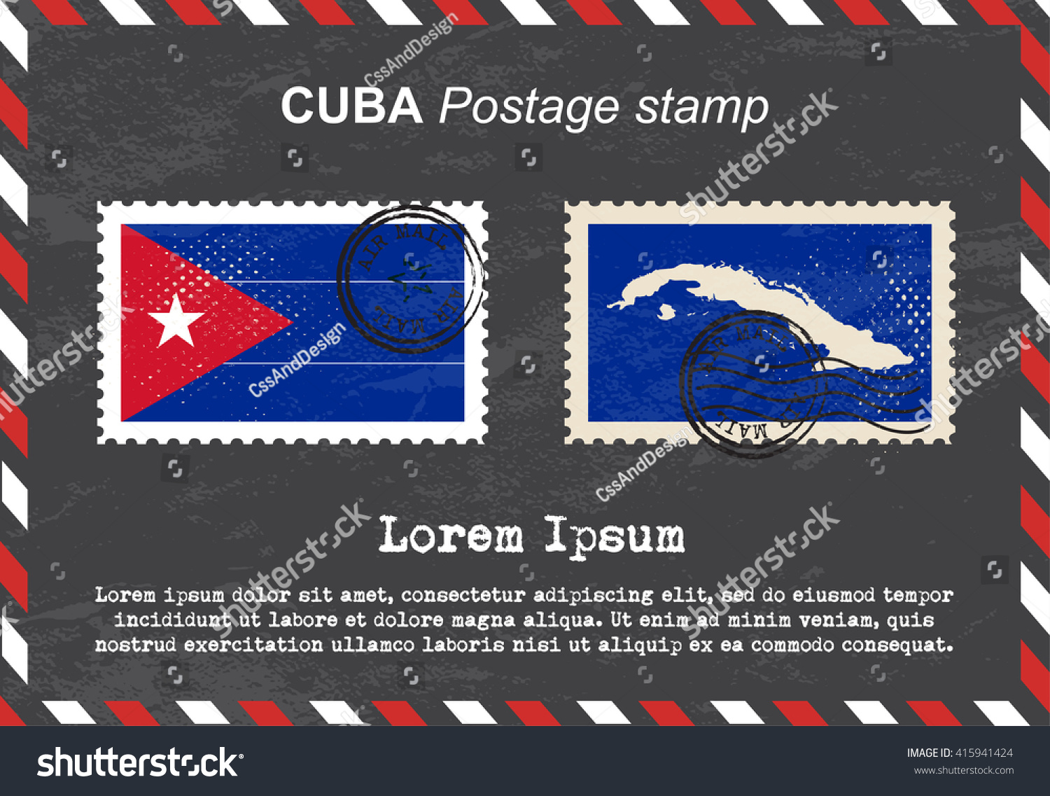 Cuba Postage Stamp Postage Stamp Vintage Stock Vector (Royalty Free ...