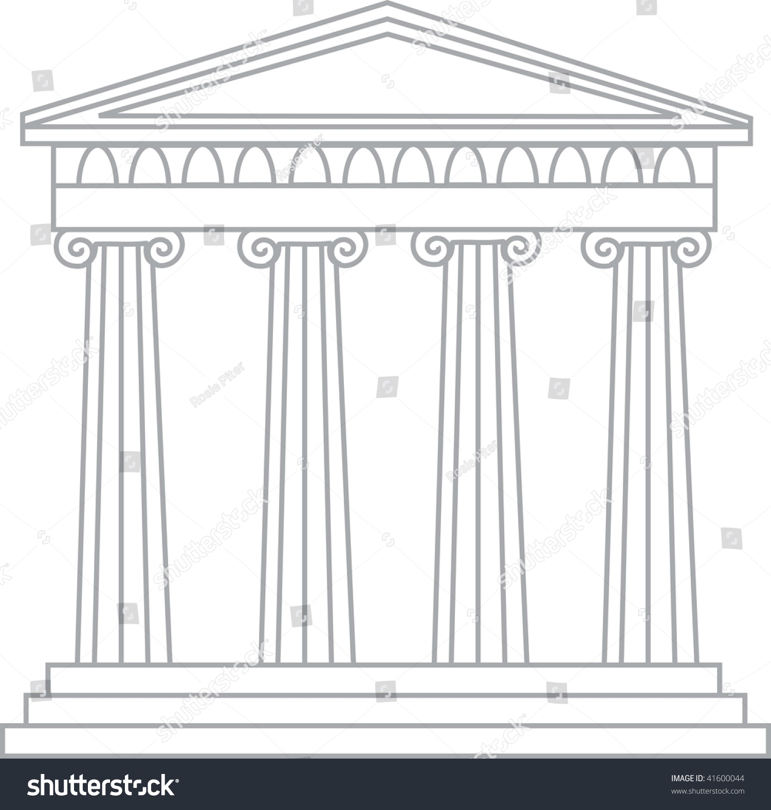 Греческий храм поэтапное рисование