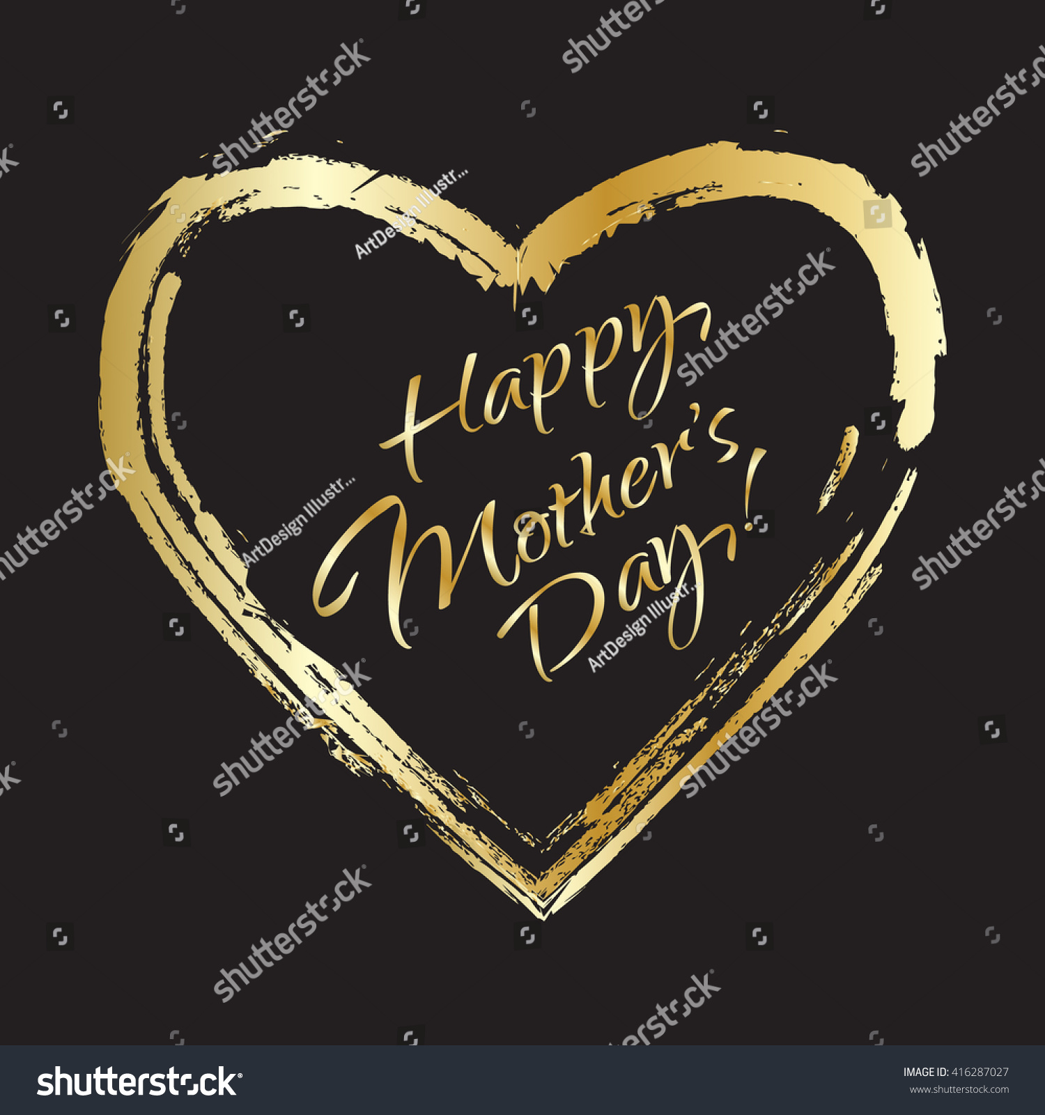 happy mothers day card gold letters stock vector royalty free 416287027 shutterstock
