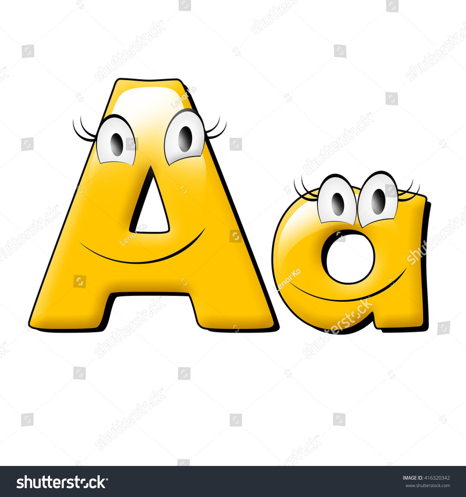 Small Eye Smile Yellow Alphabet 3d Stock Illustration 416320342 ...