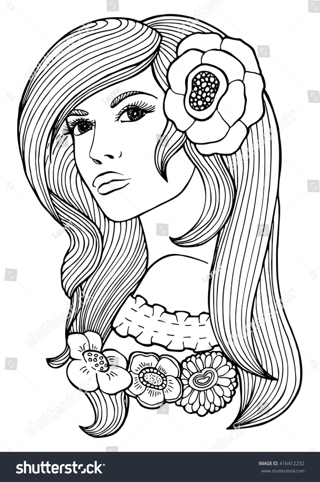 Coloring Book Page Adult Vector Anti Stock Vector (royalty Free 