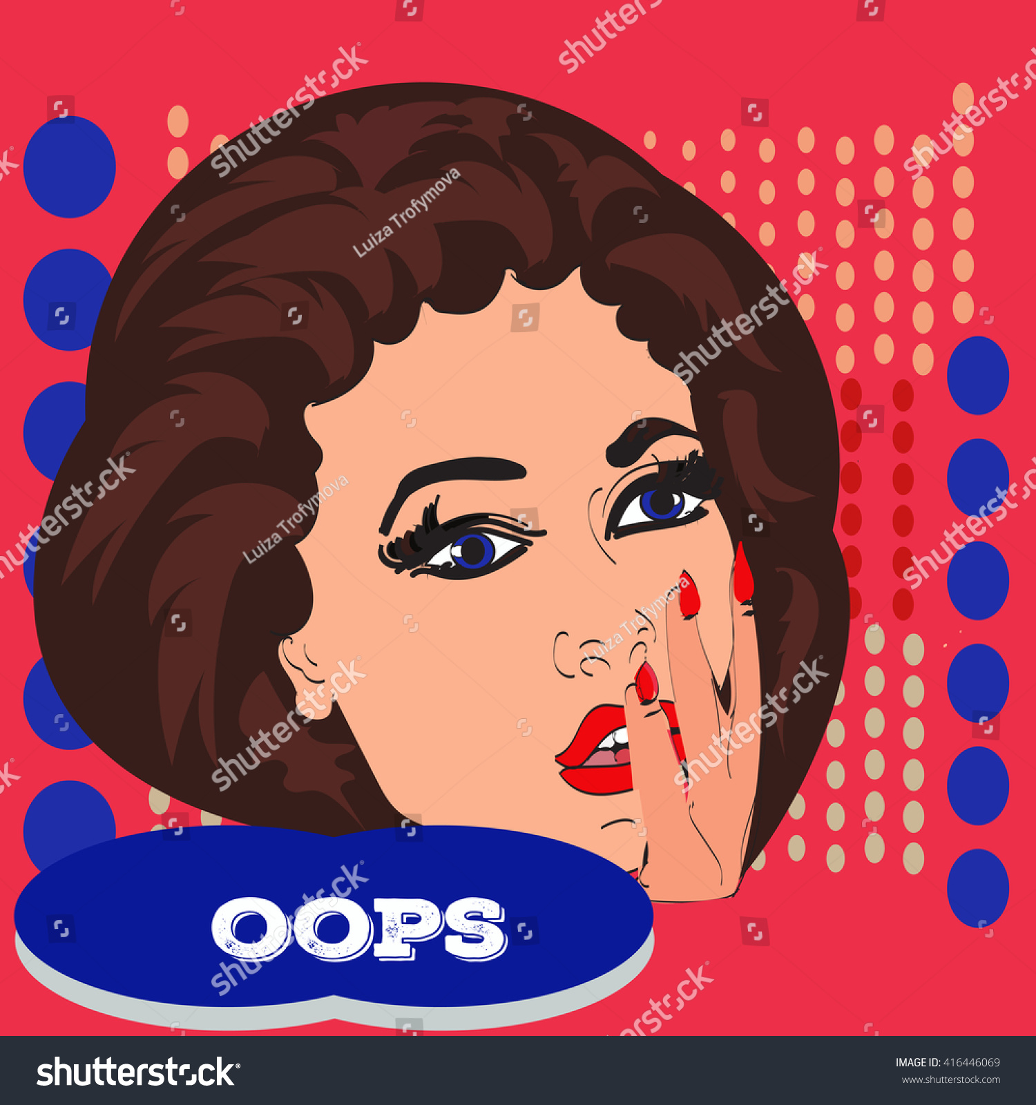 Pop Art Surprised Pretty Woman Face Stock Vector Royalty Free 416446069 Shutterstock 