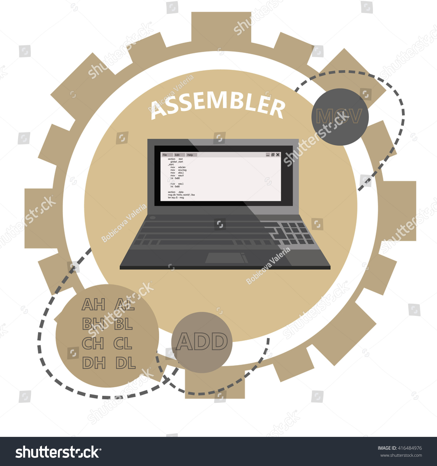 Vector Icon Assembler Programming Language Gears Stock Vector Royalty Vector Icon Assembler Programming Language Gears Stock Vector Royalty