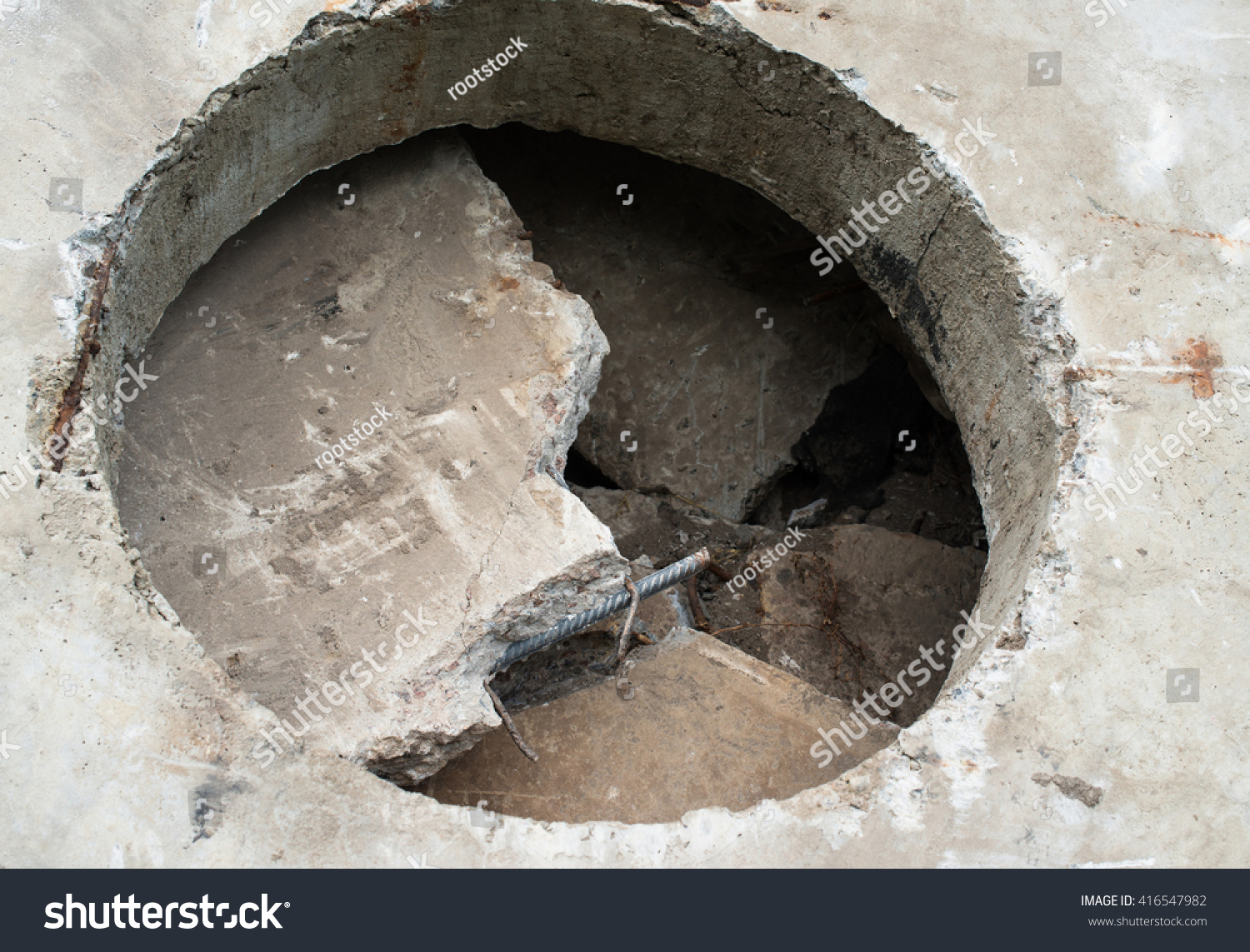 Concrete Block Manhole Opening On Pile Stock Photo 416547982 | Shutterstock