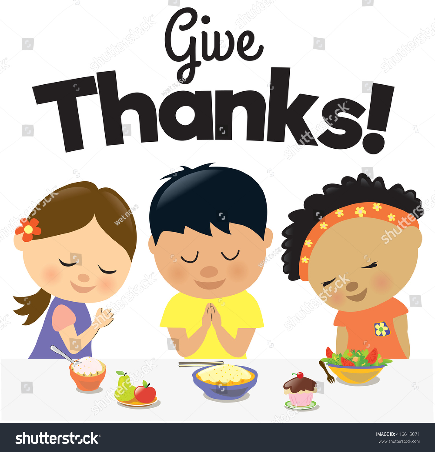 Kids Give Thanks Jpeg Stock Illustration 416615071 | Shutterstock